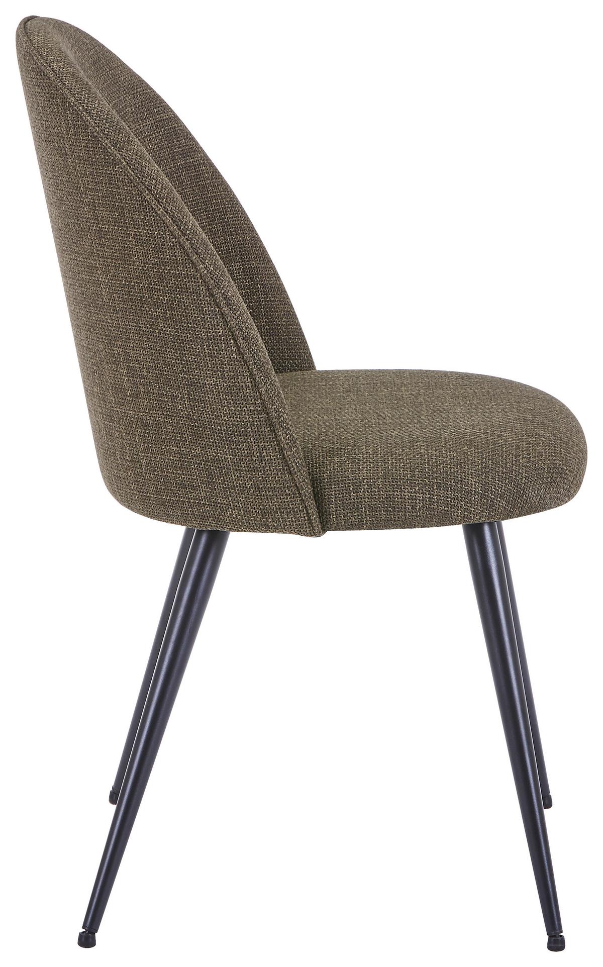 Stuhl Lotte Dunkelgrün - Dunkelgrün/Schwarz, Lifestyle, Textil/Metall (49.5/83.5/53.5cm) - Mömax