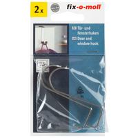 Ajtó- És Ablakakasztó 2db - nemesacélszínű, fém (1,1/6/2,3cm) - Suki