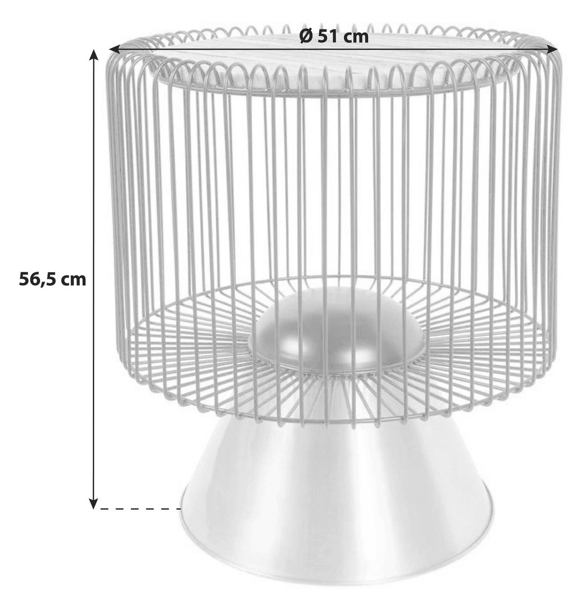 BEISTELLTISCH UOHXV-BRW - Goldfarben/Schwarz, Basics, Stein/Metall (51/56,5/51cm) - Kayoom