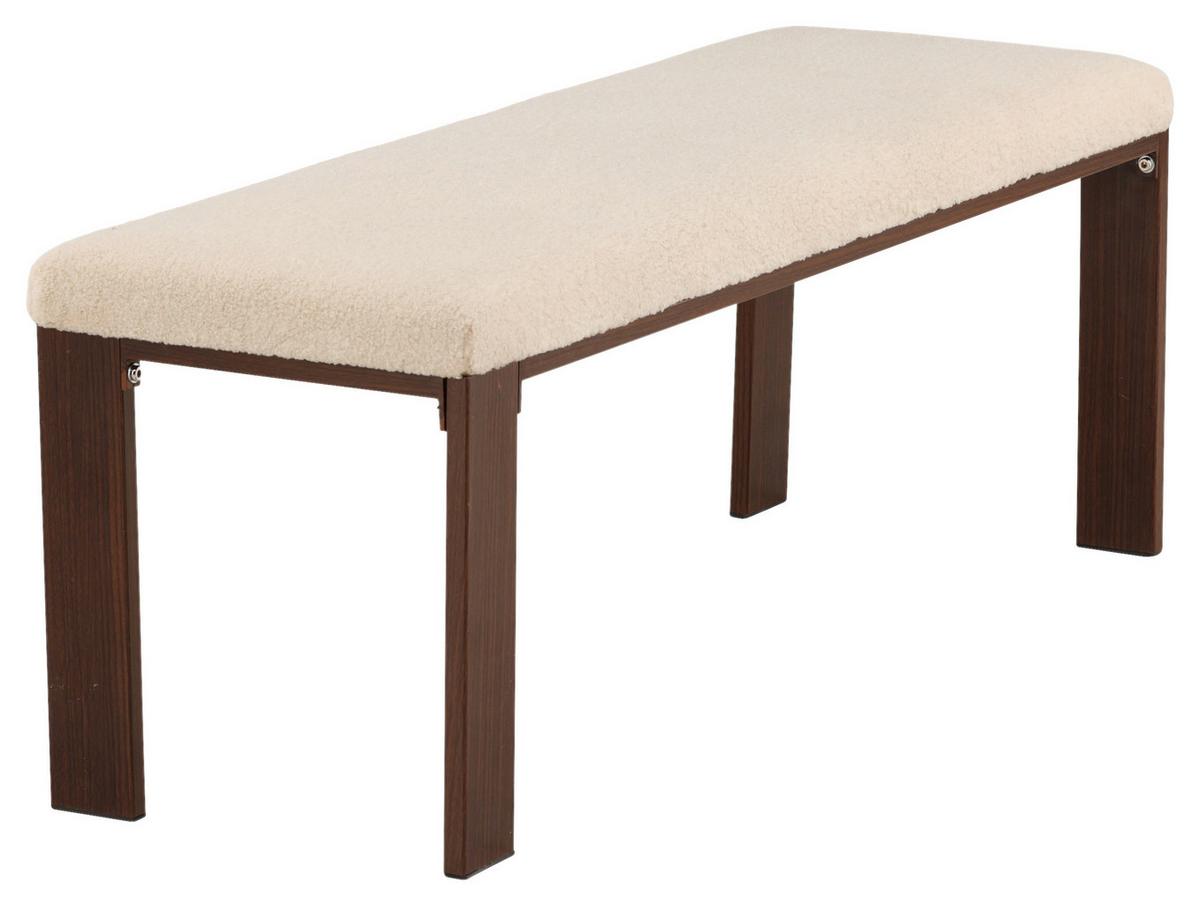 SITZBANK CHESTER - Walnussfarben/Weiß, Design, Textil/Metall (120/50/40cm) - Livetastic