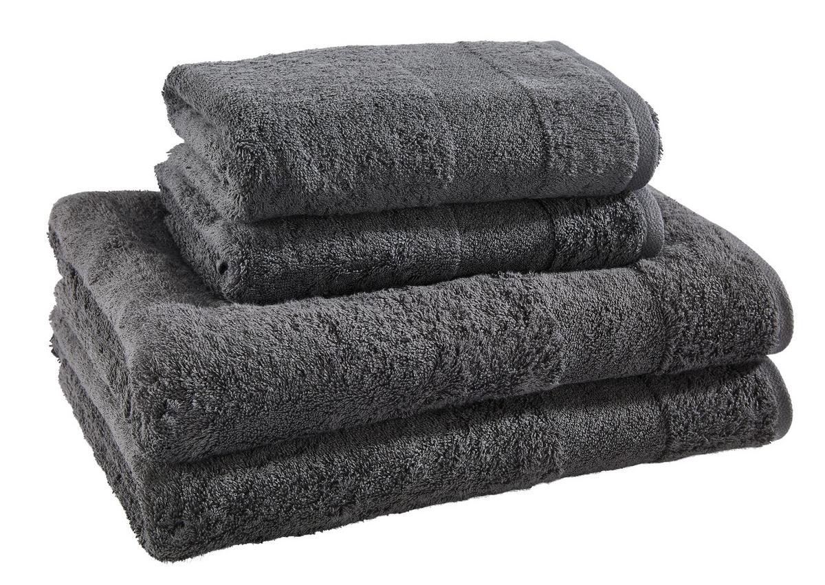 ZESTAW RĘCZNIKÓW FROTTE VILLEROY & BOCH 4SZT - antracytowy, Basics, tkanina - Villeroy & Boch
