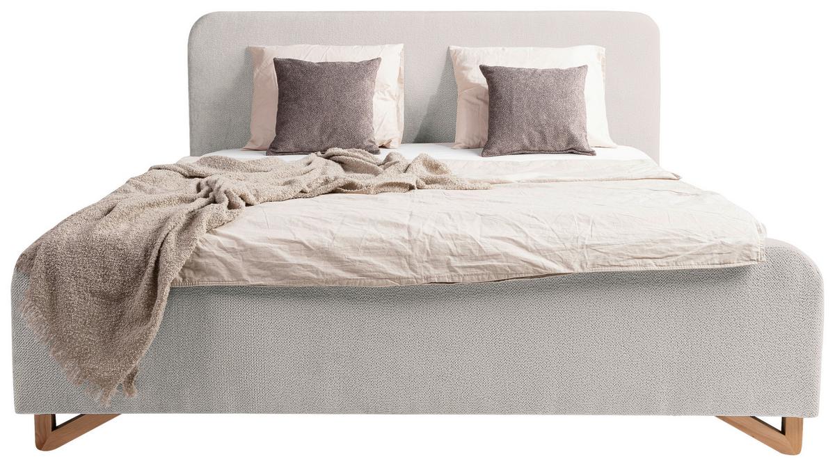 Oblazinjena Postelja Flamingo, Biserna Barva, 180x200cm - svetlo rjava/črna, Moderno, kovina/umetna masa (180/200cm) - MID.YOU