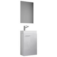 Gästebad Slito 3-tlg. ca. 41 cm Weiß - Weiß, KONVENTIONELL, Keramik/Holzwerkstoff (41cm) - MID.YOU