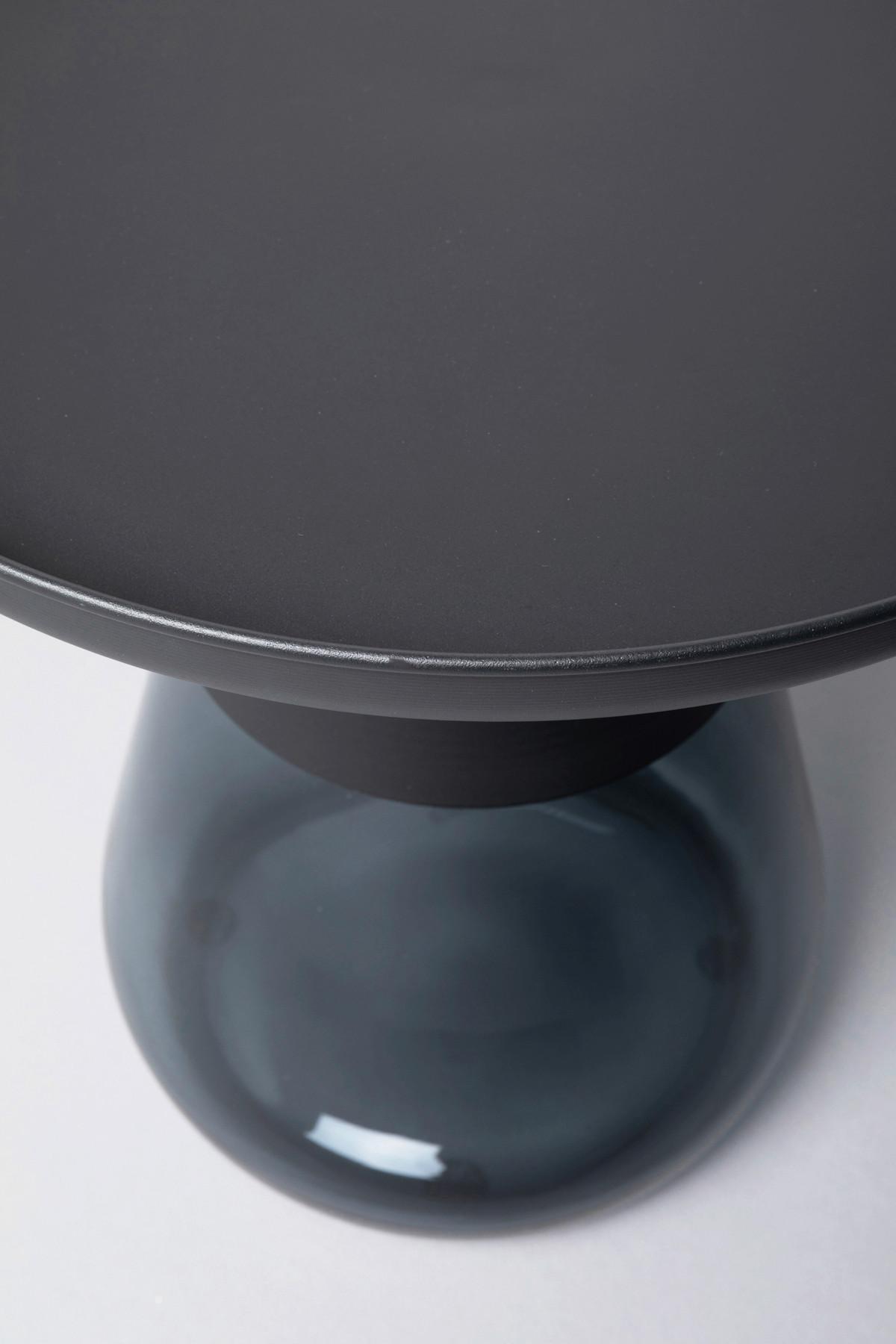 Beistelltisch Bottiglia Schwarz/Blaugrau - Blaugrau/Schwarz, MODERN, Glas/Metall (50/52/50cm) - Kare-Design