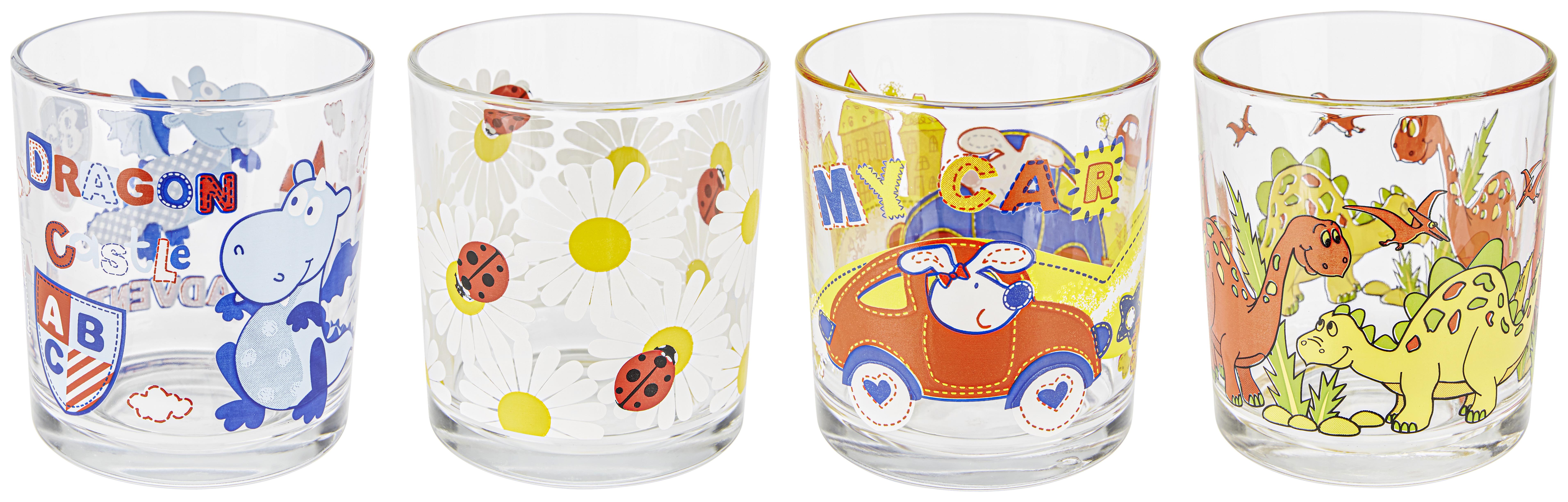 Trinkglas Kids verschiedene Motive - Multicolor, Glas (8,6/8,7cm) - Modern Living