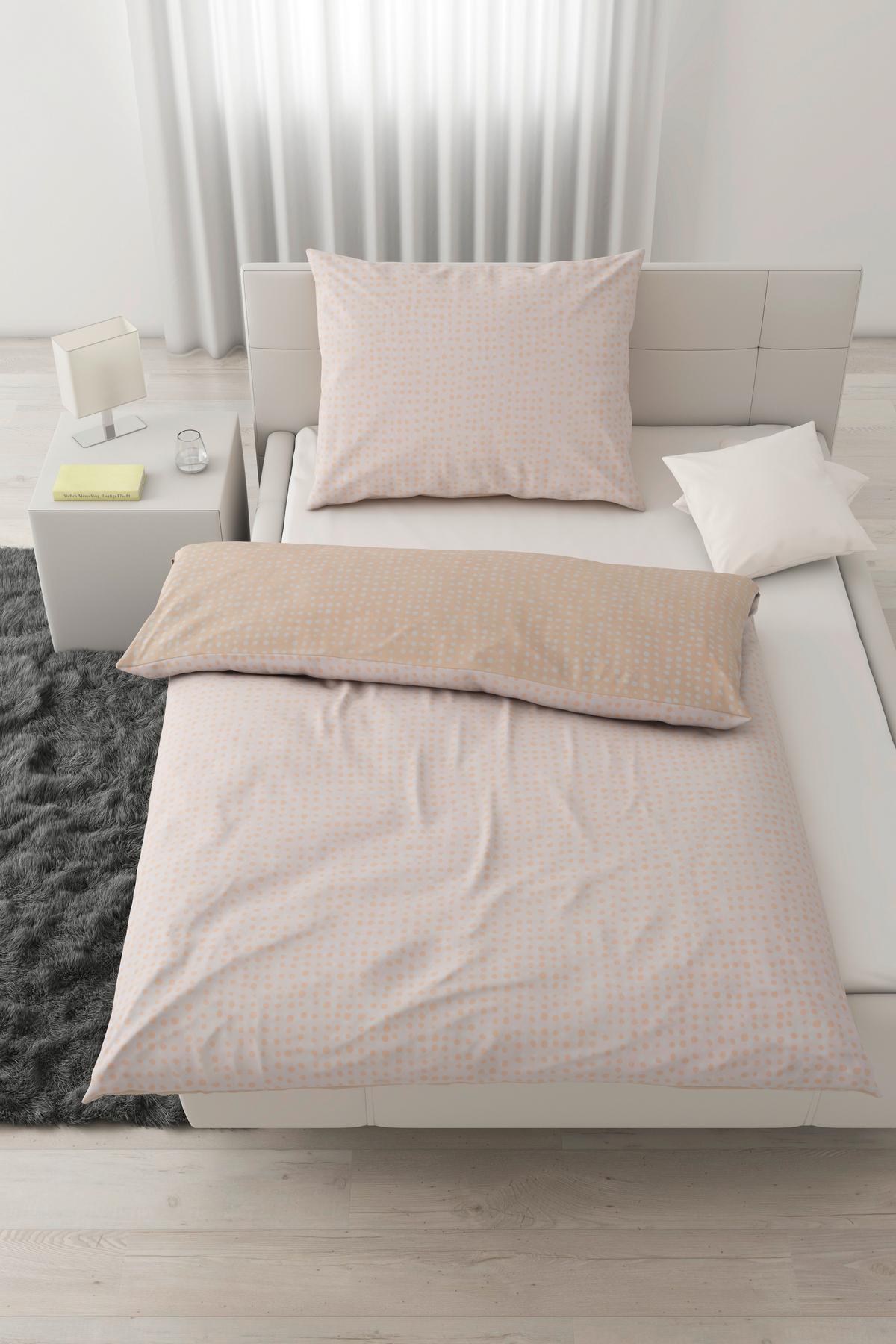 Kétoldalas Ágyneműhuzat Luise - halvány rózsaszín/fehér, Modern, textil (140/200cm) - Modern Living