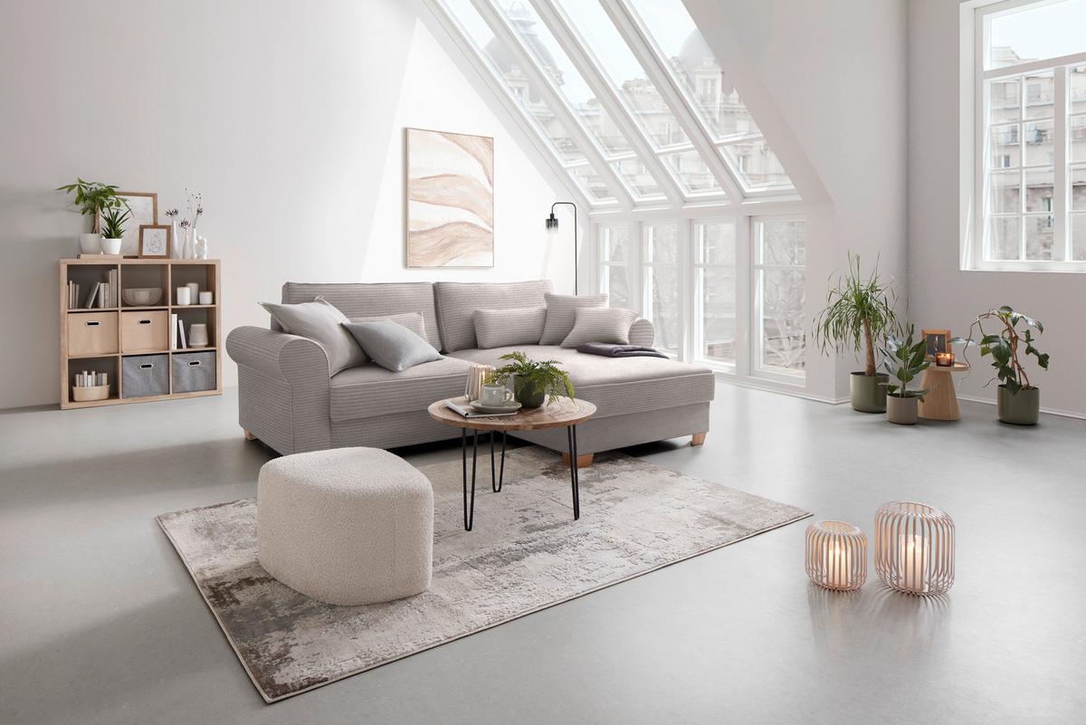 Wohnlandschaft Angelo Grau - Taupe, MODERN, Holz/Holzwerkstoff (255/185cm) - Mömax