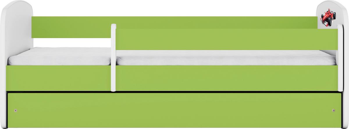 Otroška Postelja Babydreams, Bela, Zelena, 80x160cm - zelena/bela, Moderno, tekstil/leseni material (80/160cm) - MID.YOU