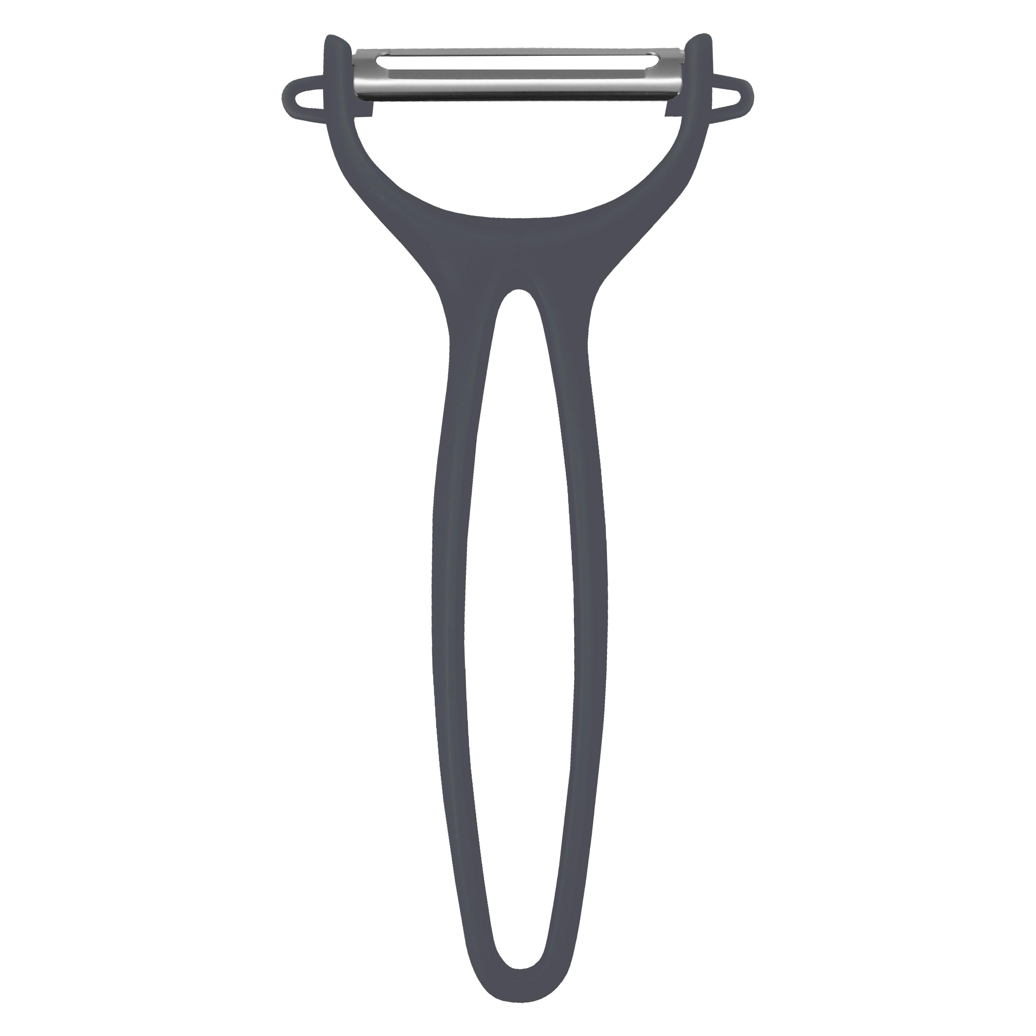 Schäler Kiki Grau - Edelstahlfarben/Grau, KONVENTIONELL, Kunststoff/Metall (7,5/14,5cm) - Mömax