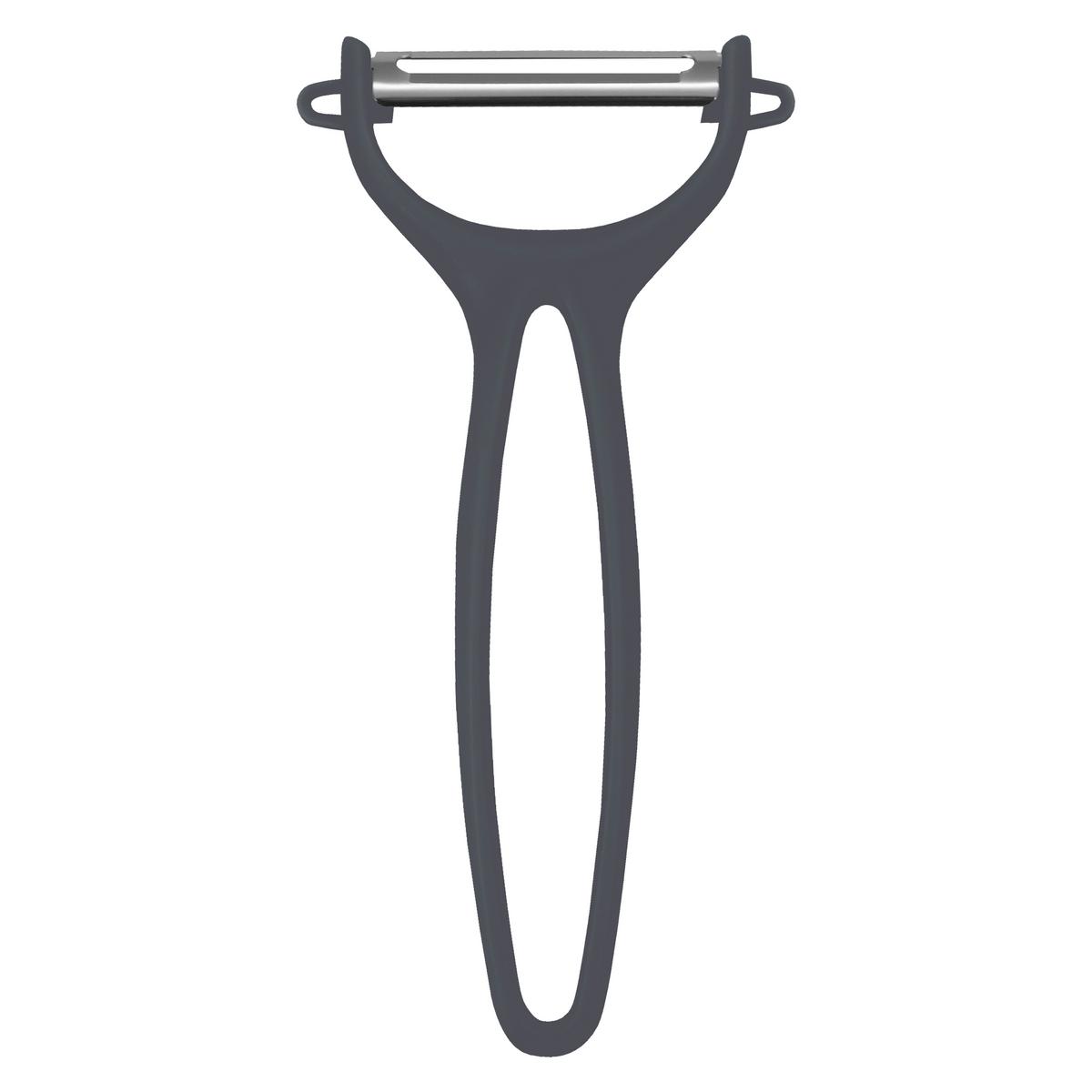 Schäler Kiki Grau - Edelstahlfarben/Grau, KONVENTIONELL, Kunststoff/Metall (7,5/14,5cm) - Mömax