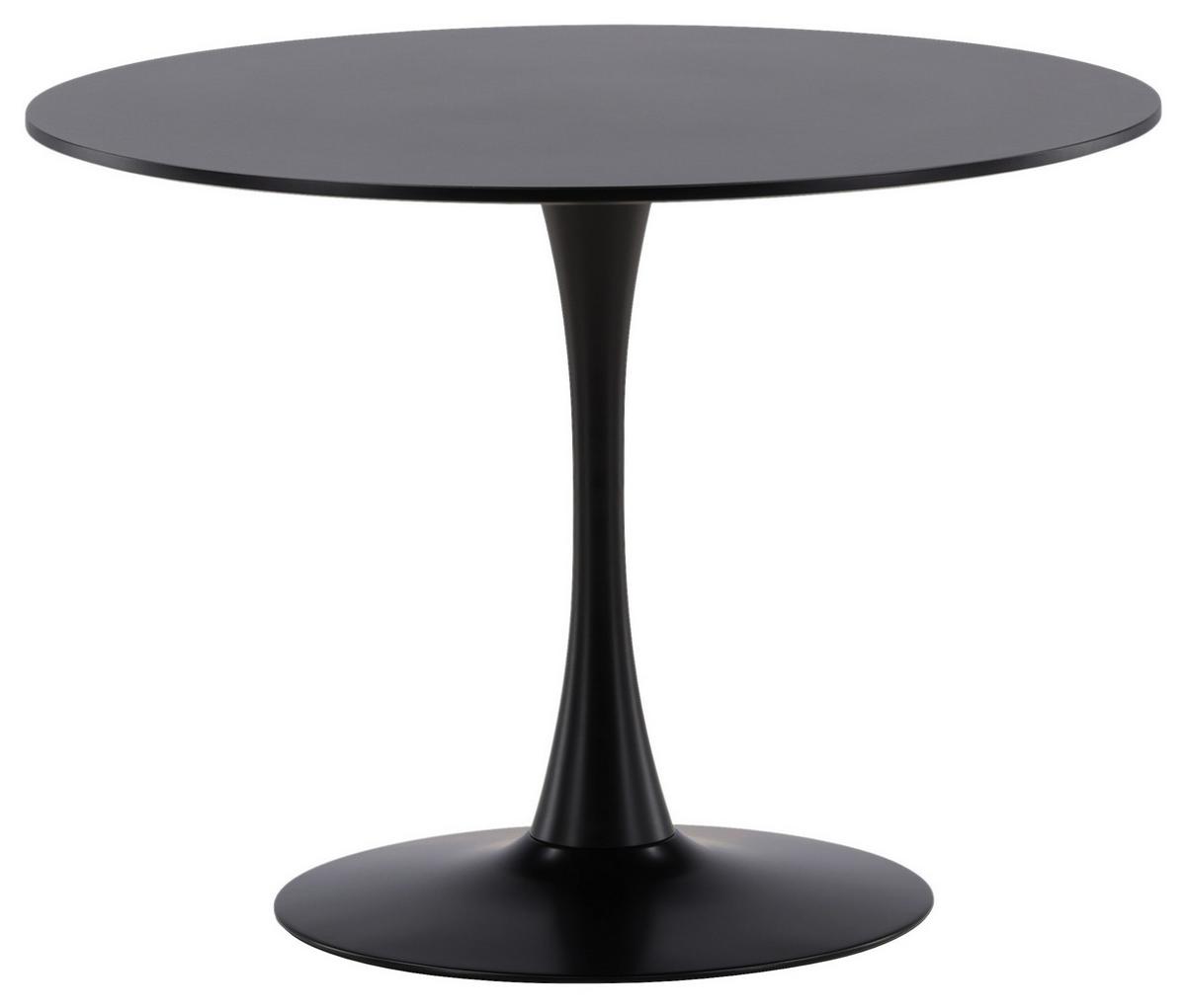 ESSTISCH GLADE - Schwarz, Design, Holzwerkstoff/Metall (100/100/74cm) - Livetastic