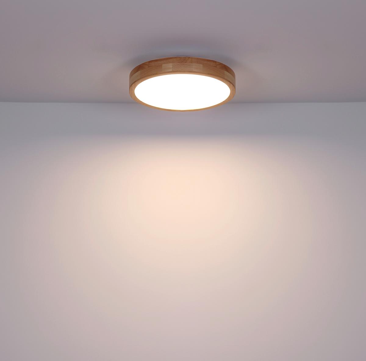 Plafonieră cu LED Rainer - alb/bej, Basics, plastic/metal (40/10,5cm) - Globo