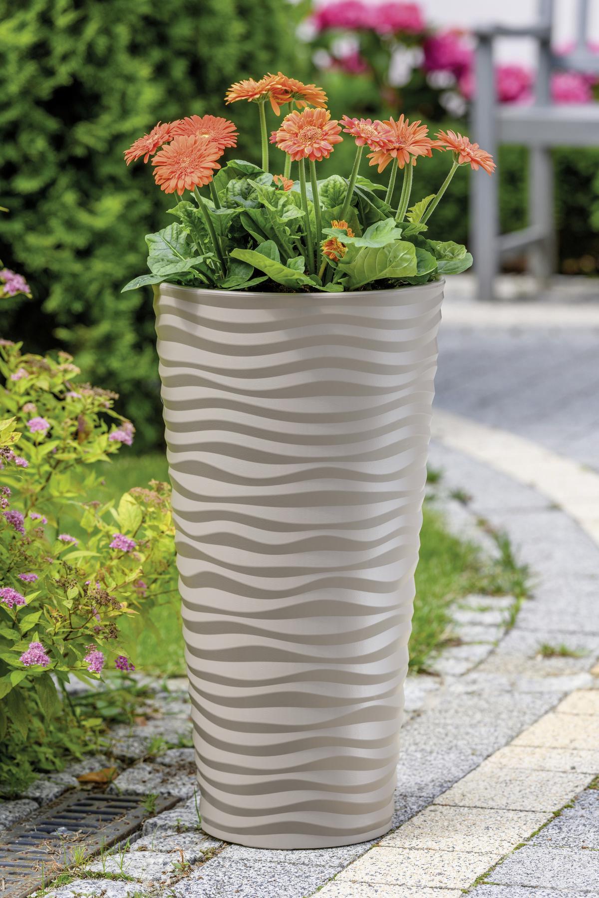 Kaspó Sardun - taupe, Modern, műanyag (35/68,5cm)