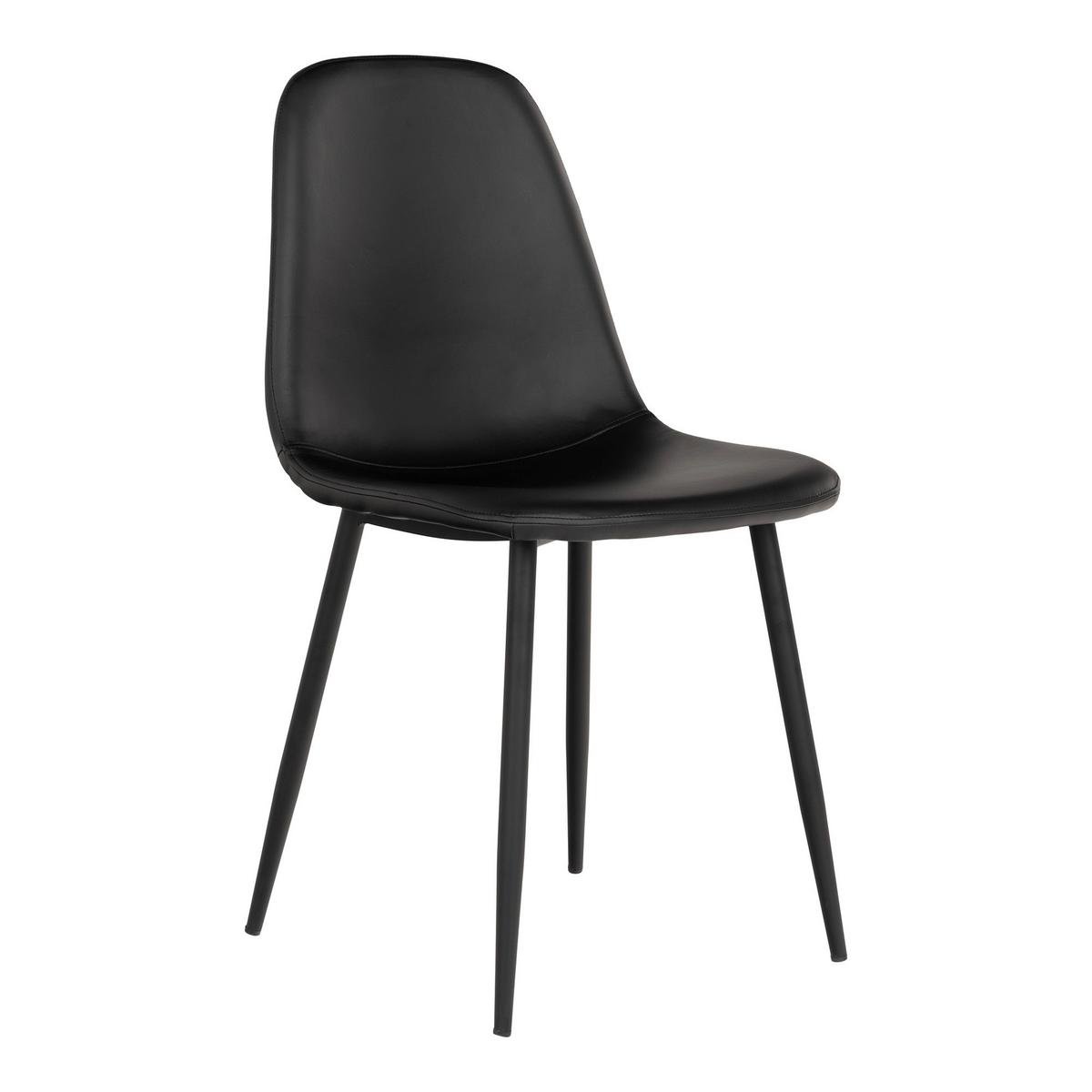 Stuhl-Set Stockholm 2er-Set Schwarz - Schwarz, MODERN, Textil/Metall (44/86/54cm) - MID.YOU