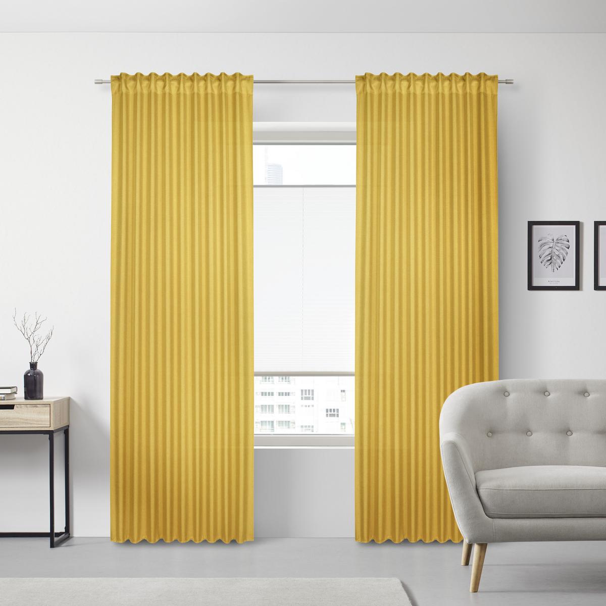 Fertigvorhang Andi ca. 140x245cm, 2 Stück - Gelb, Konventionell, Textil (140/245cm) - Modern Living