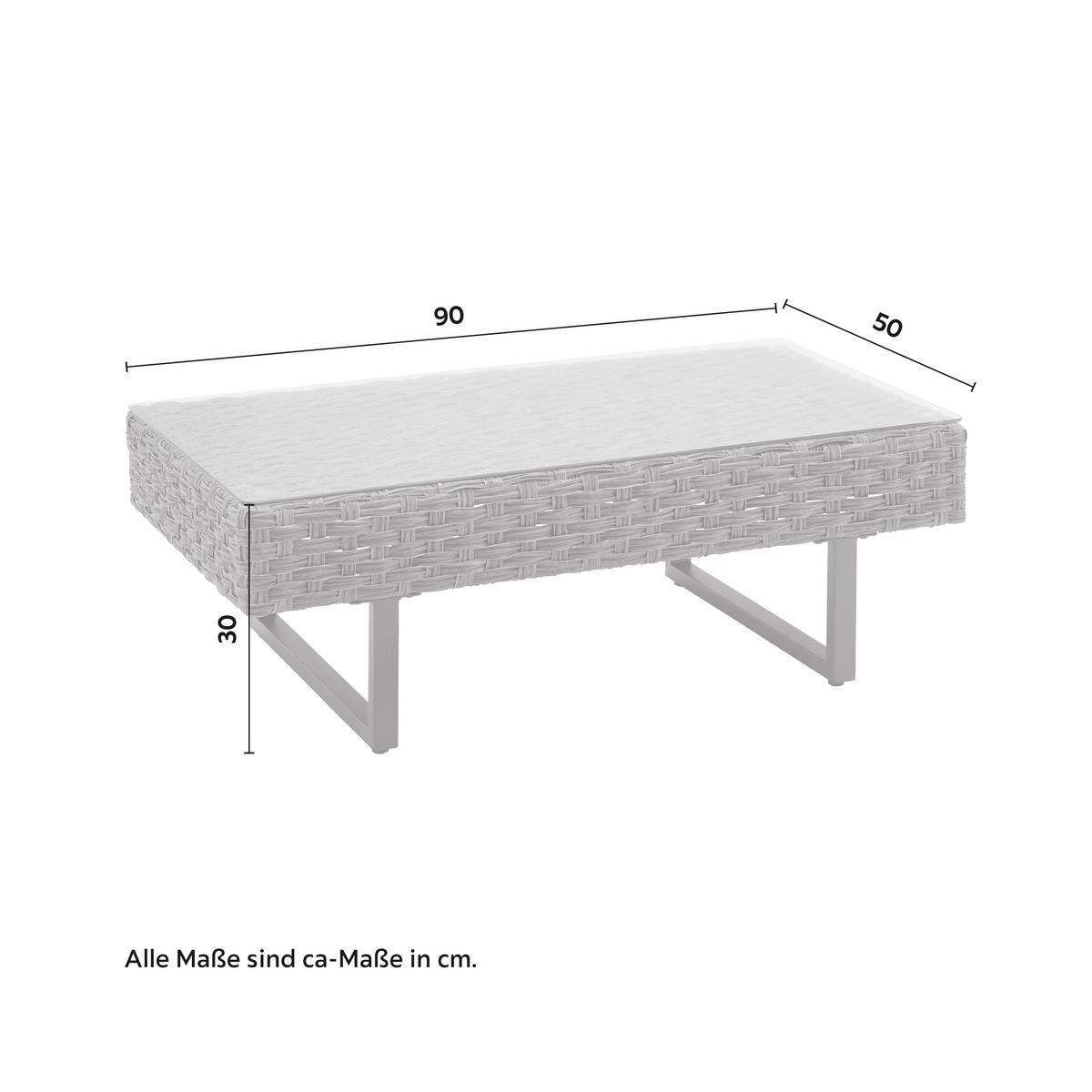 LOUNGEGARNITUR RAFFAELA - Grau, Modern, Glas/Kunststoff (207/64/75cm) - Bessagi Garden