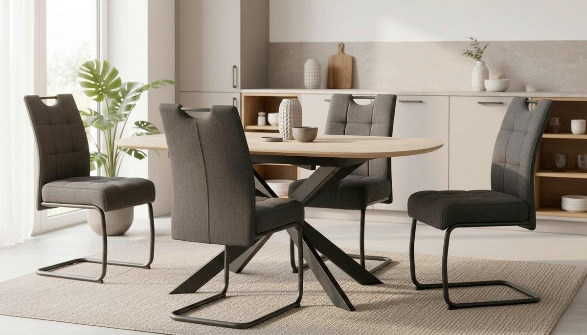 Raztegljiva Miza Senna, Bež, 120-180x90 - črna/bež, Moderno, kamen/kovina (120-180/90/75.5-79cm) - P & B