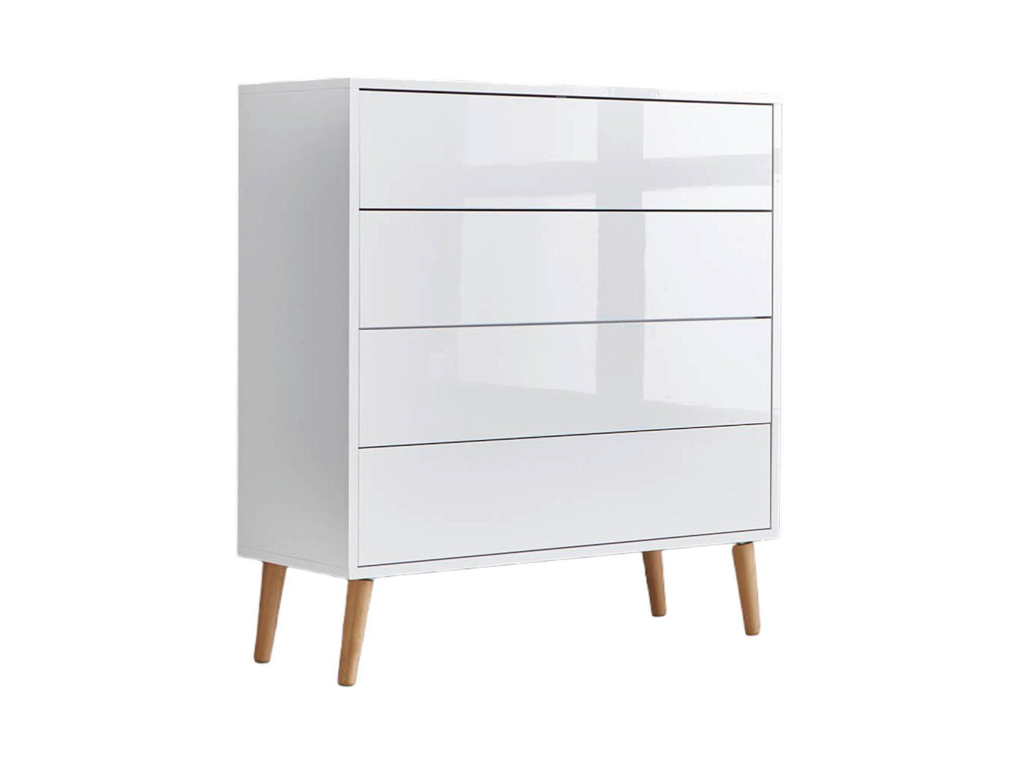Kommode Mailand Typ 3 + HF Weiß - Weiß Hochglanz/Weiß, MODERN, Holzwerkstoff (79/86/33cm) - MID.YOU