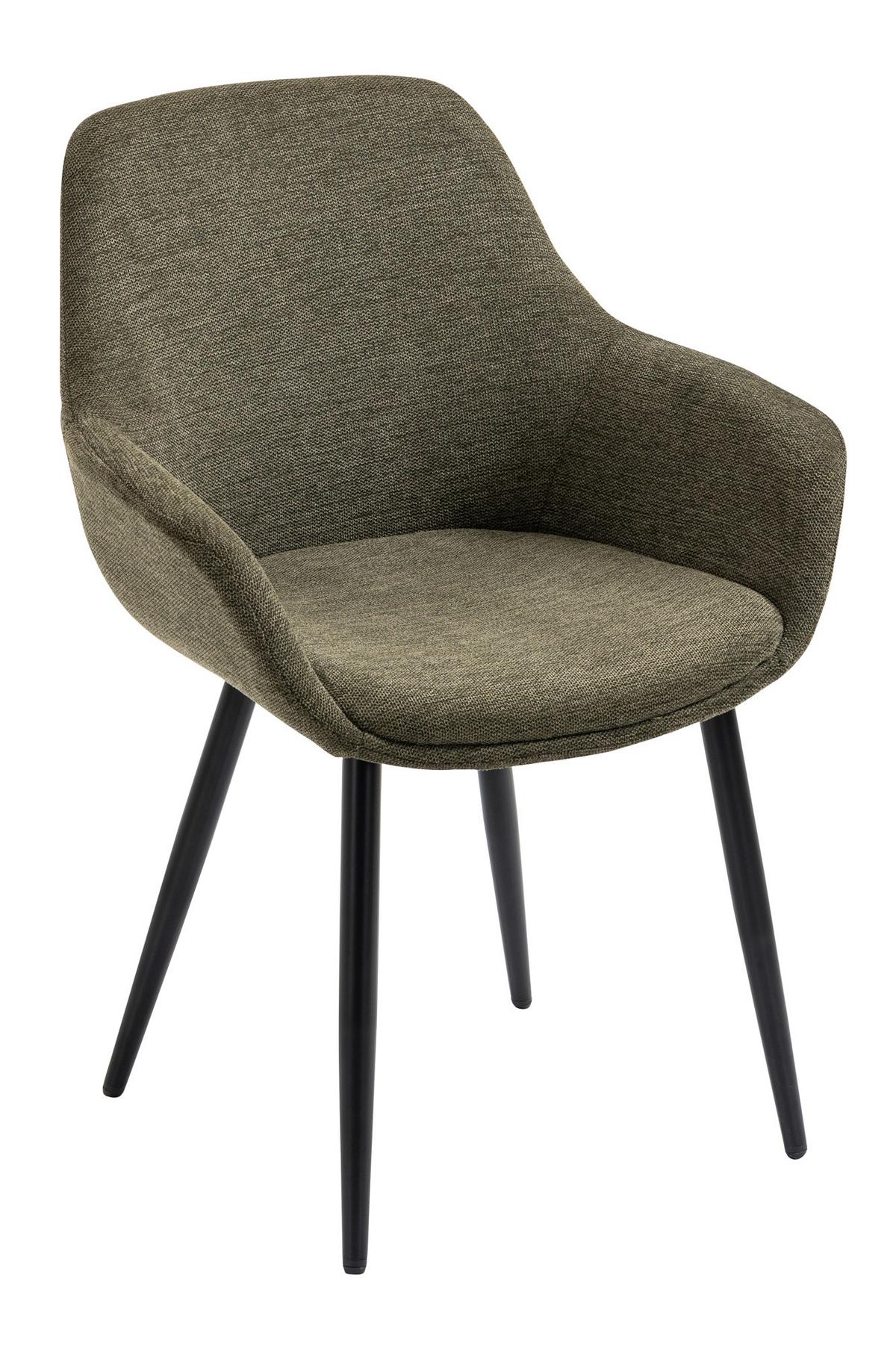 Set Naslanjačev Lena, Zelena, 2-Delni - črna/zelena, Moderno, kovina/tekstil (64/86/59cm) - Livetastic