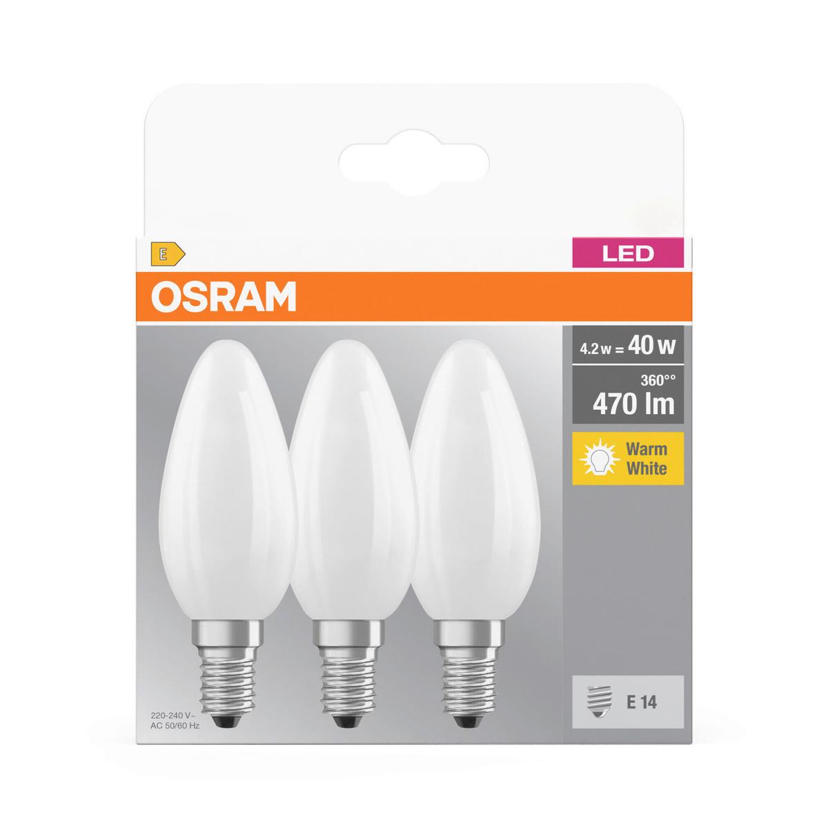ŻARÓWKA LED BASECLB40 4W-827 GLFR - biały, Basics, szkło (3,5/10cm) - Osram