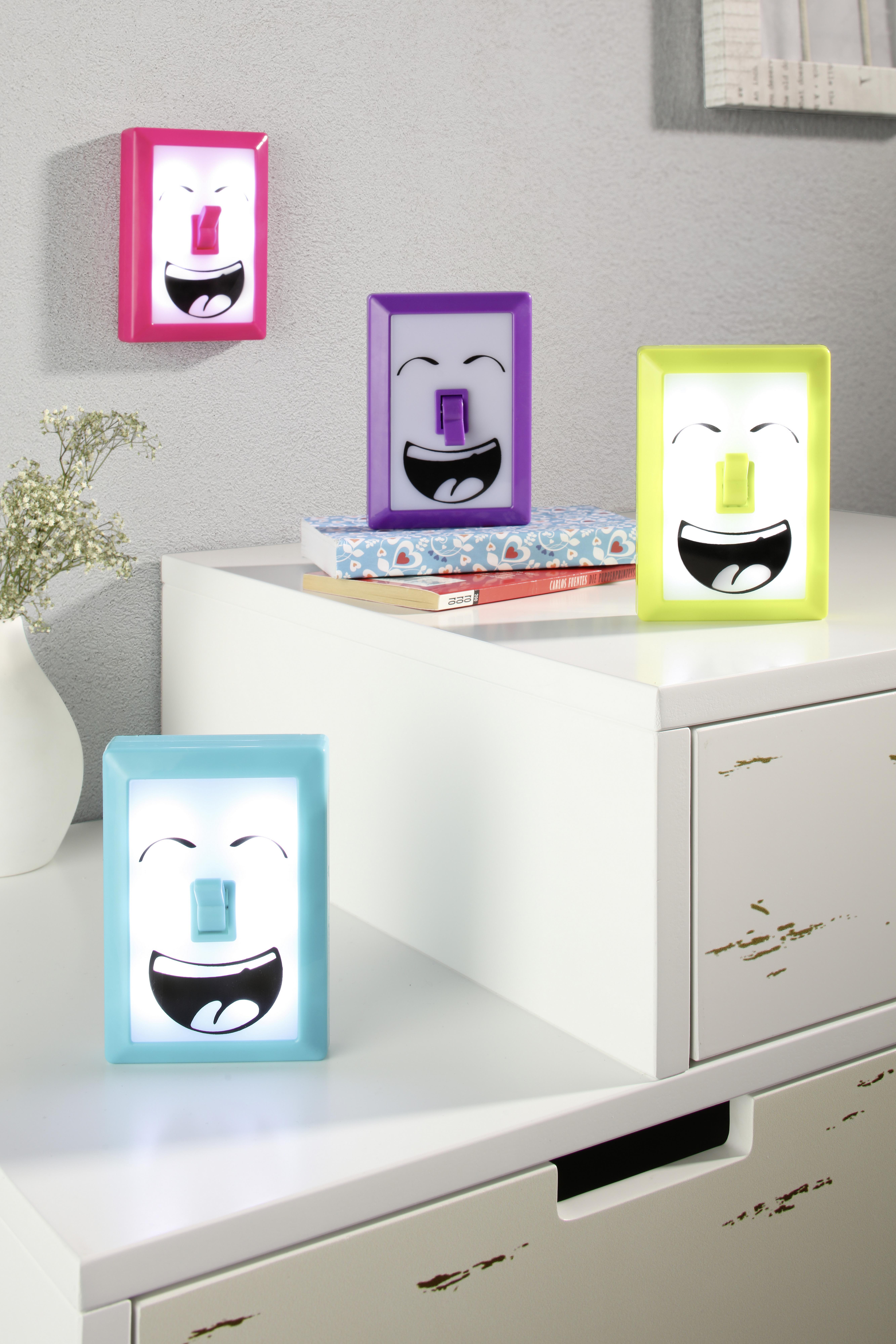 LED-Dekoleuchte SMILY in diversen Farben - Blau/Lila, Kunststoff (7,5/11,5/2,5cm)