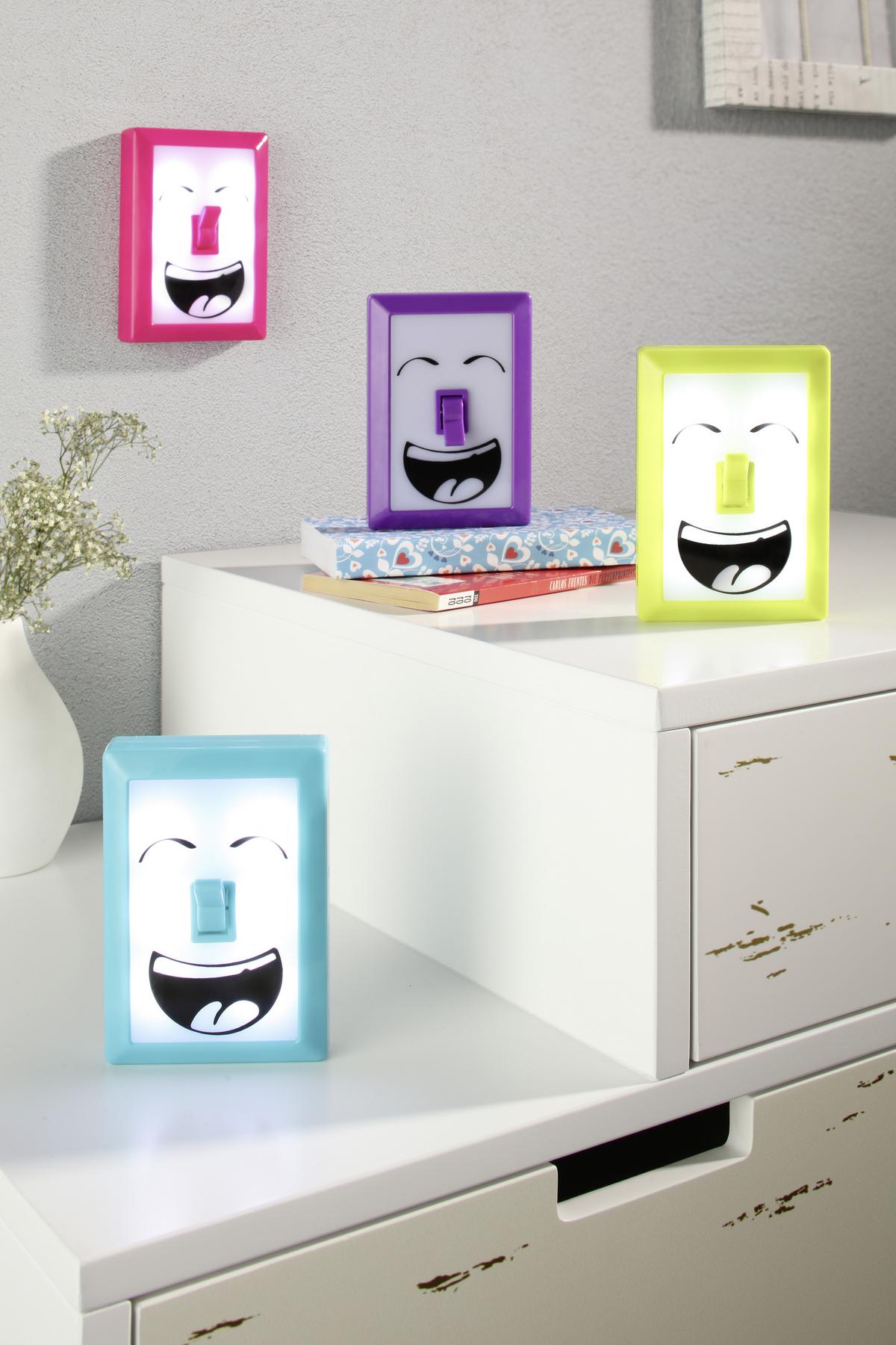 LED-Dekoleuchte SMILY in diversen Farben - Blau/Lila, Kunststoff (7,5/11,5/2,5cm)