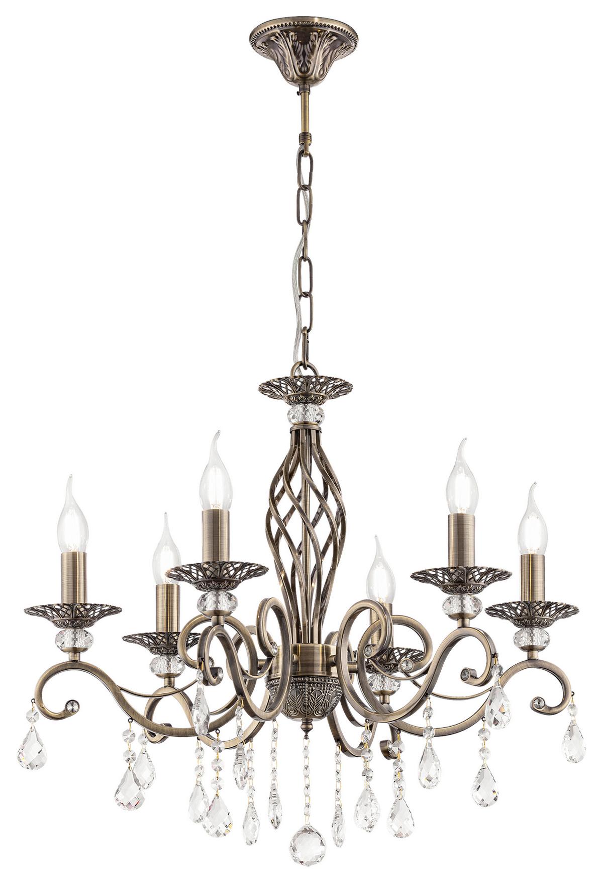 Kronleuchte Grace Messingfarben max. 60 Watt - Messingfarben, Trend, Glas/Metall (63/56/63cm) - MAYTONI