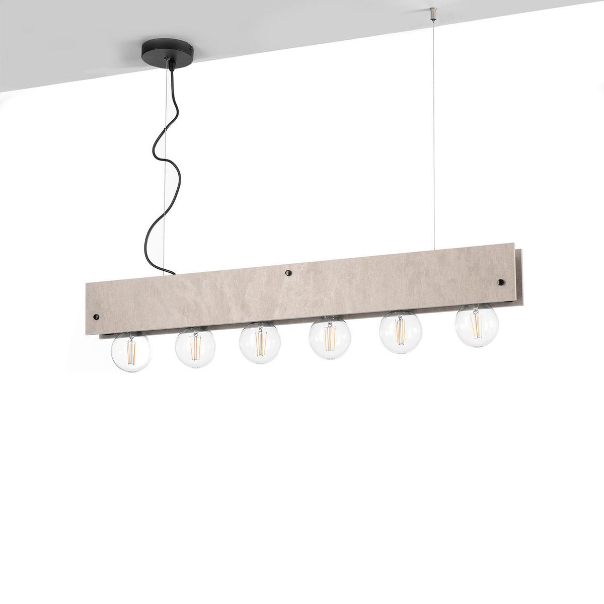 Hängeleuchte Argo Grau/Schwarz max. 22 Watt - Schwarz/Grau, Natur, Metall (100/9/150cm)