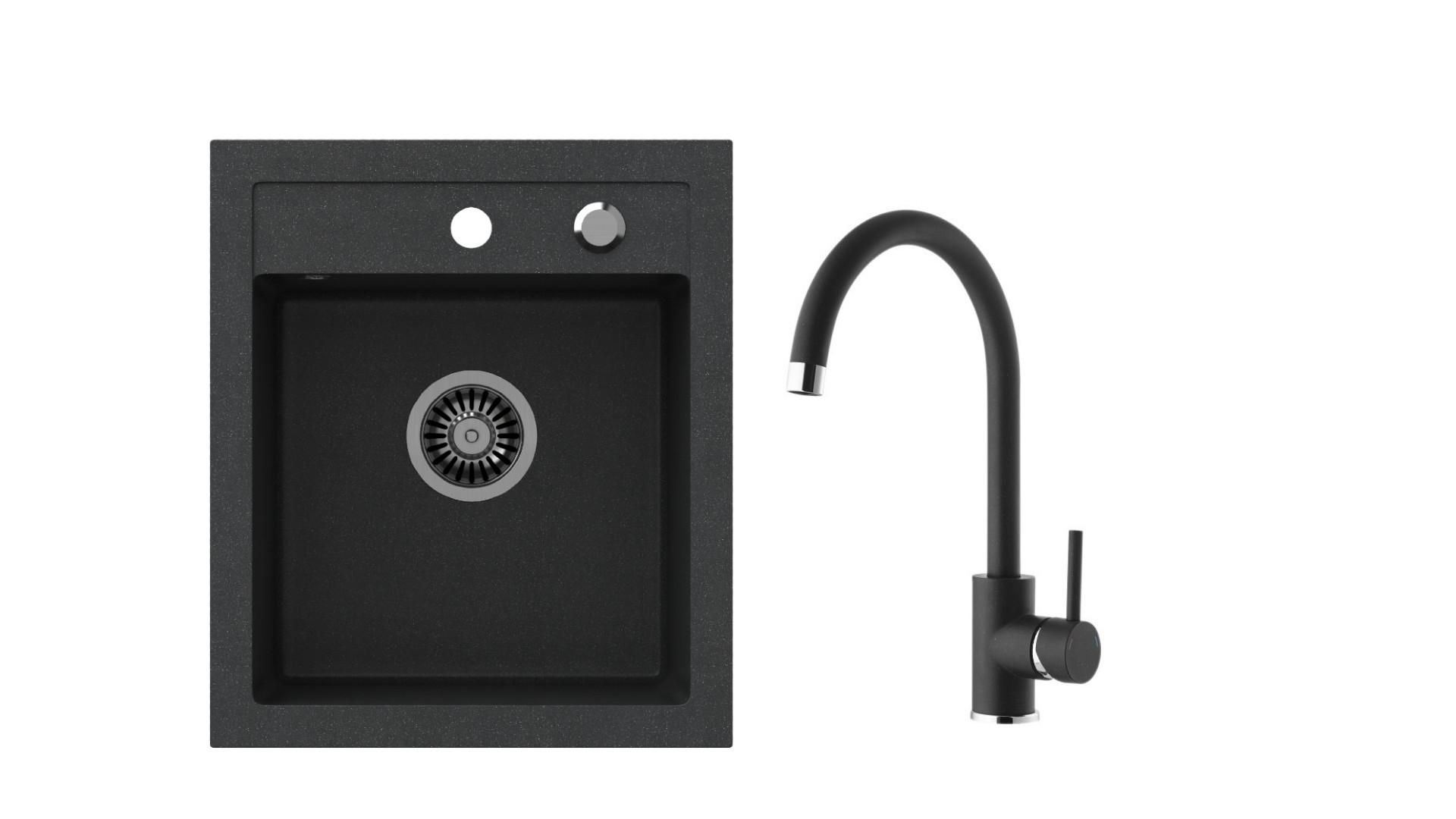 Set Sudopera I Slavine Parma - crna, Basics, kamen (43/50/19cm)