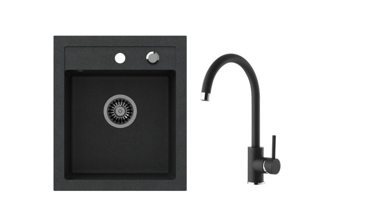 Set Sudopera I Slavine Parma - crna, Basics, kamen (43/50/19cm)