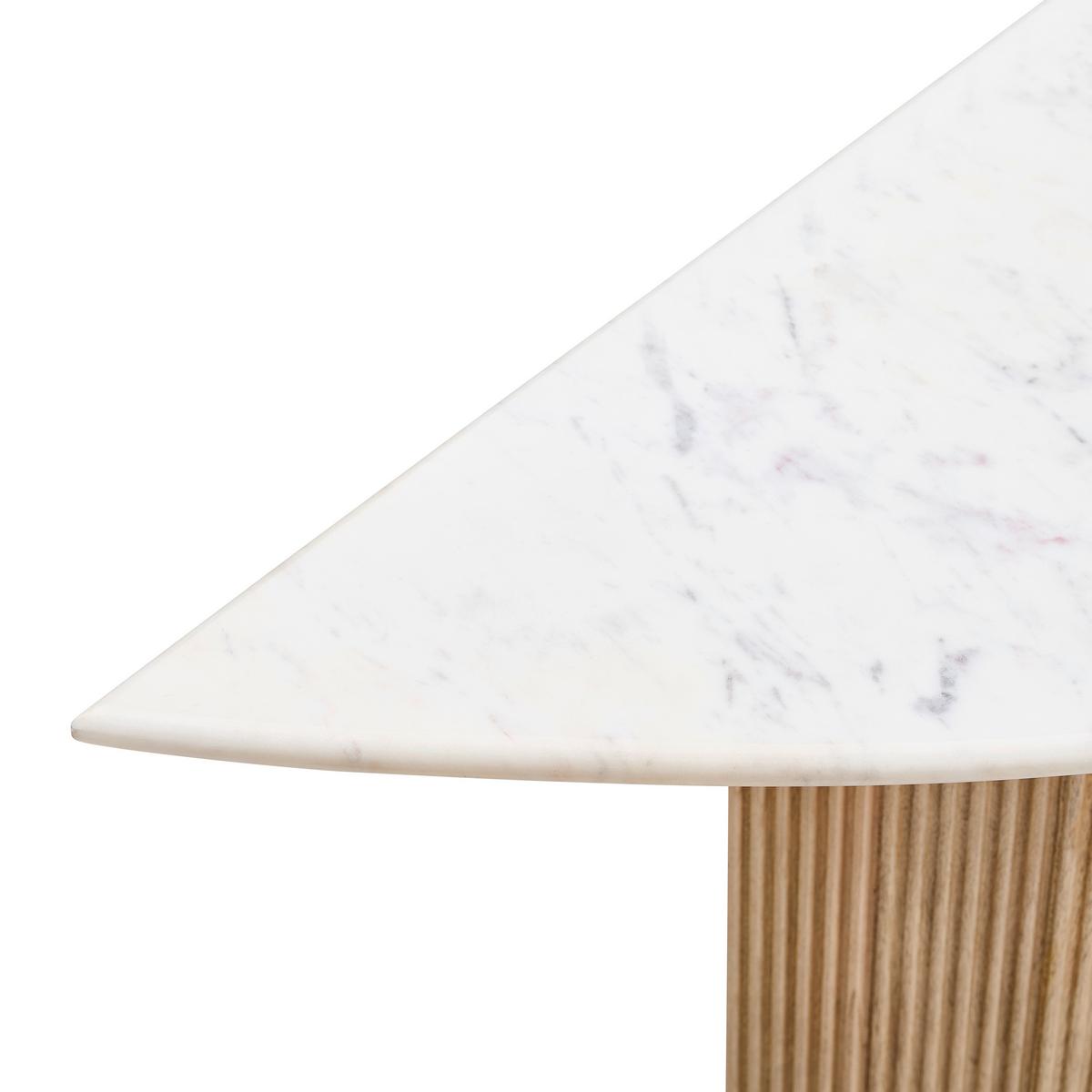 STÓŁ KONSOLA LILIANA - kolor naturalny/biały, Design, kamień/drewno (100/76/40cm) - Livetastic