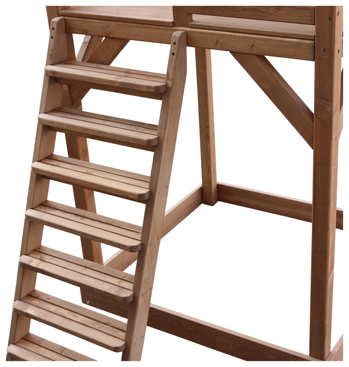 SPIELTURM A025.122.90 - Braun/Weiß, KONVENTIONELL, Holz/Kunststoff (356,6/241,9/349cm) - Ambia Garden