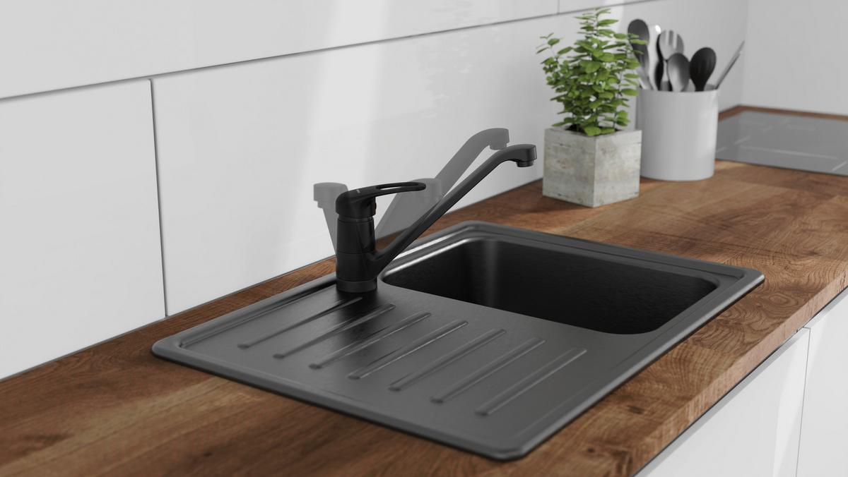 Küchenarmatur Grande in Schwarz matt - Schwarz, Lifestyle, Kunststoff/Metall (5,5/20/27cm) - Schütte