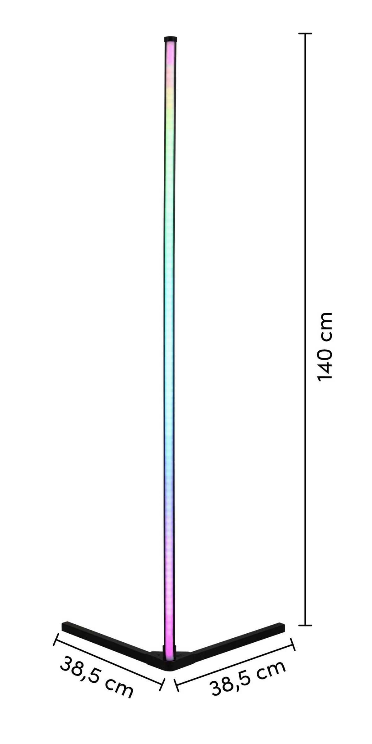 LED-Stehleuchte Julika max. 12 Watt - Schwarz, MODERN, Kunststoff/Metall (38,5/38,4/140cm) - Mömax