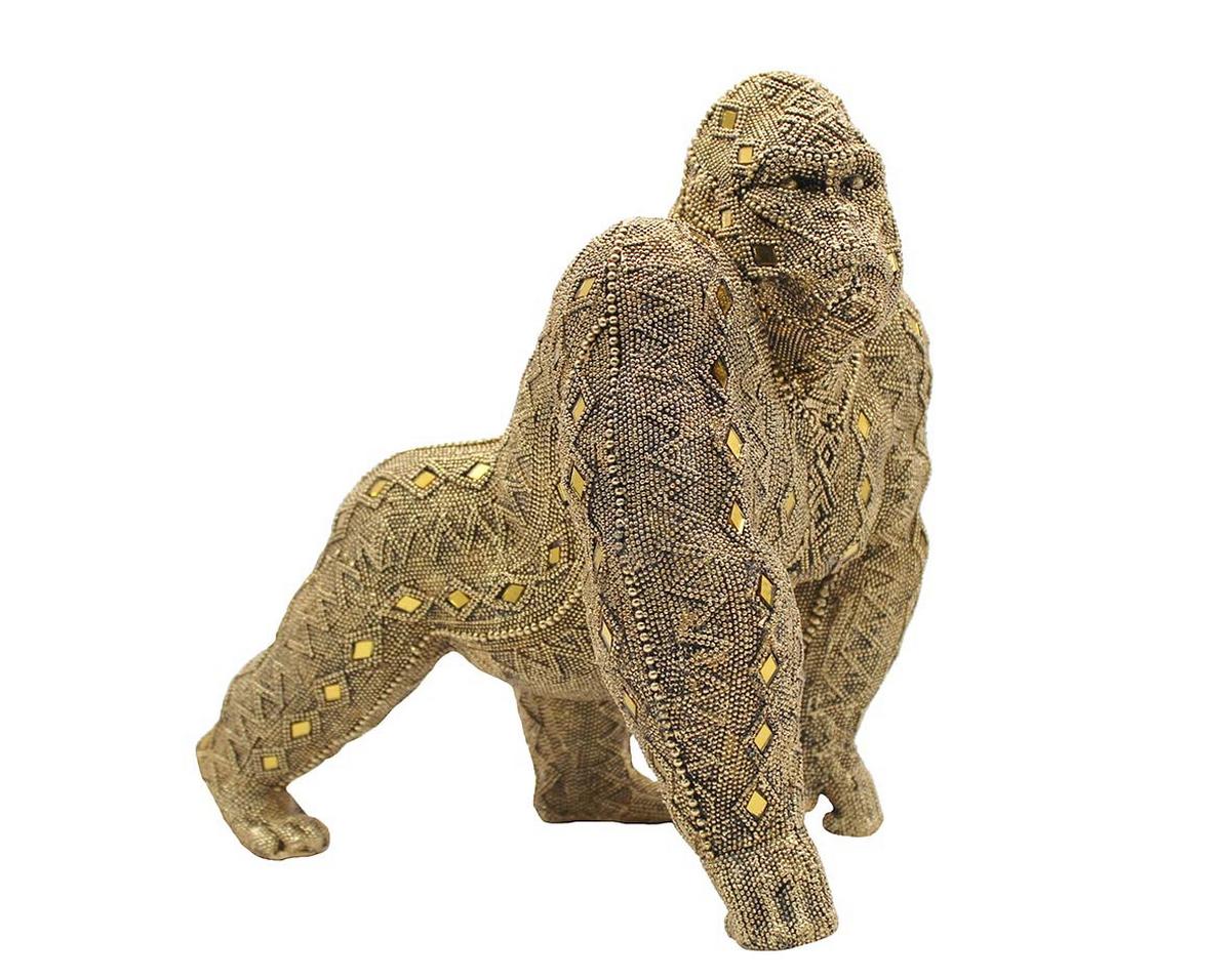 Szobor Mintás Gorilla - arany, Design, műanyag (35/34cm)