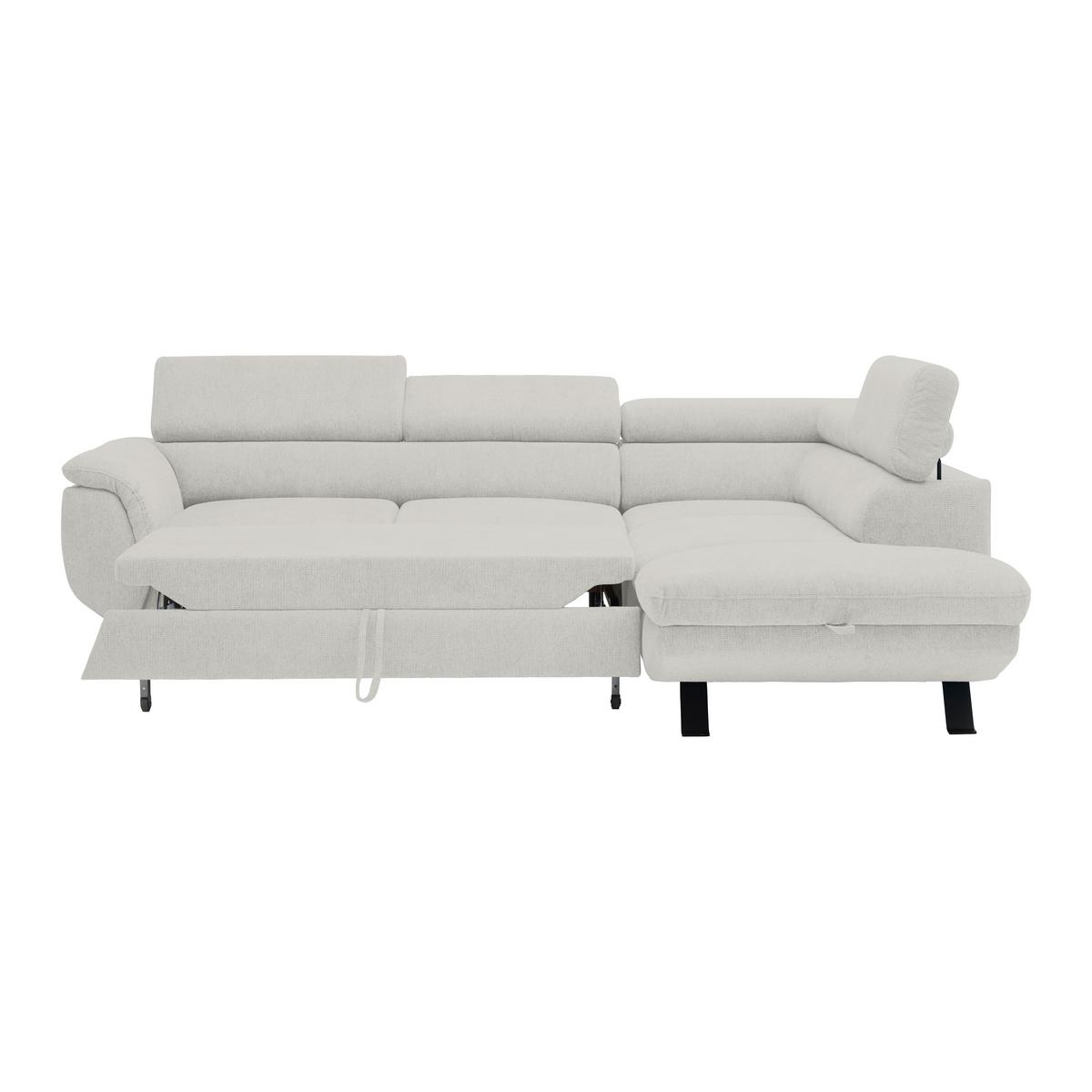 Kutna Garnitura Raven - sivo-bijela/crna, Moderno, tekstil/metal (257/76-92/96cm) - Modern Living