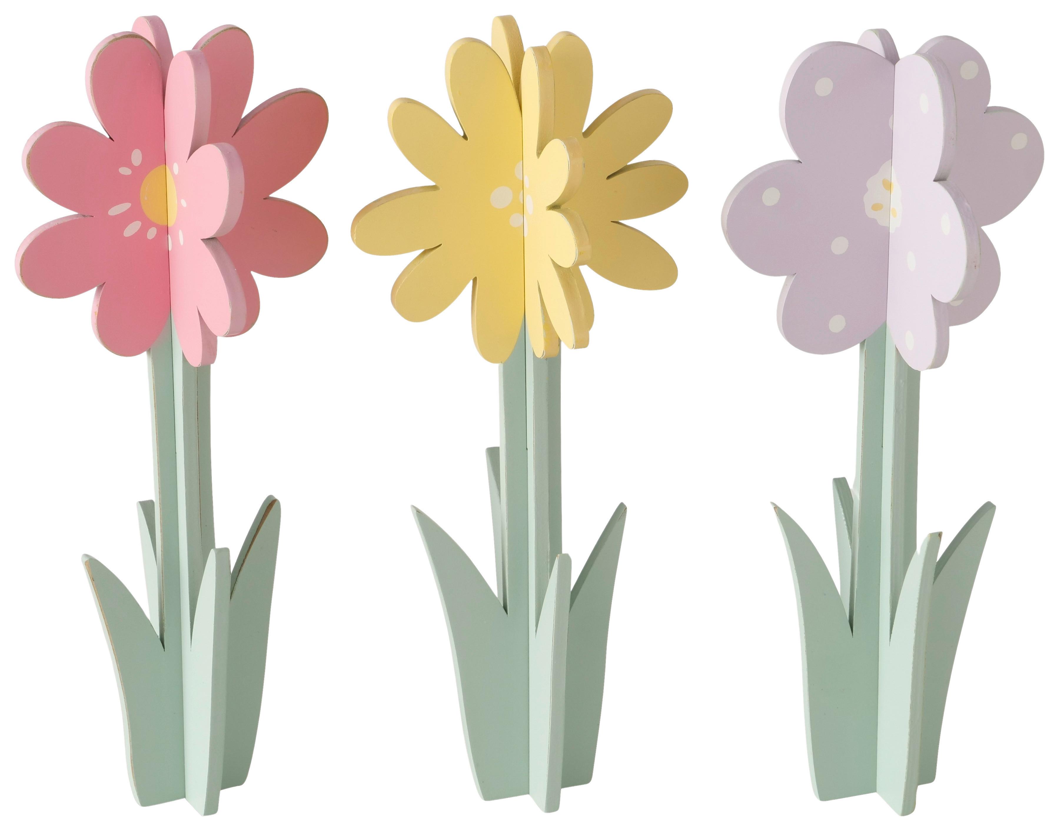 Dekoblume Luria I diverse Farben - Hellrosa/Lila, Basics, Holzwerkstoff (13,5/32/13,5cm) - Mömax