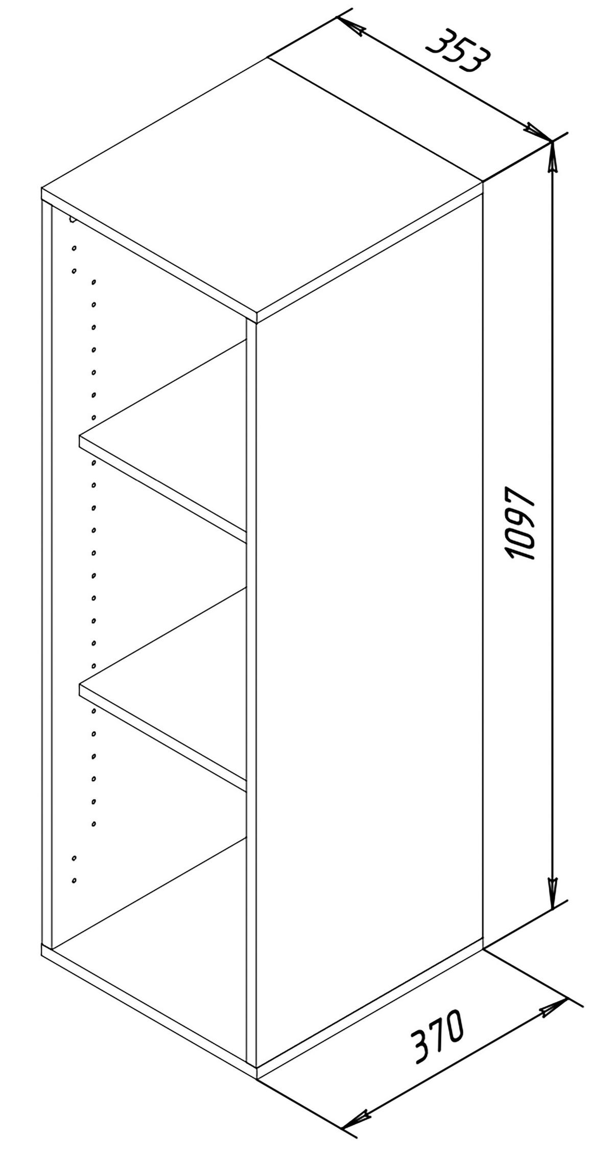 Aktenschrank Lona Weiß, 3-fach - Weiß, MODERN, Holzwerkstoff (35/110/37cm) - P & B