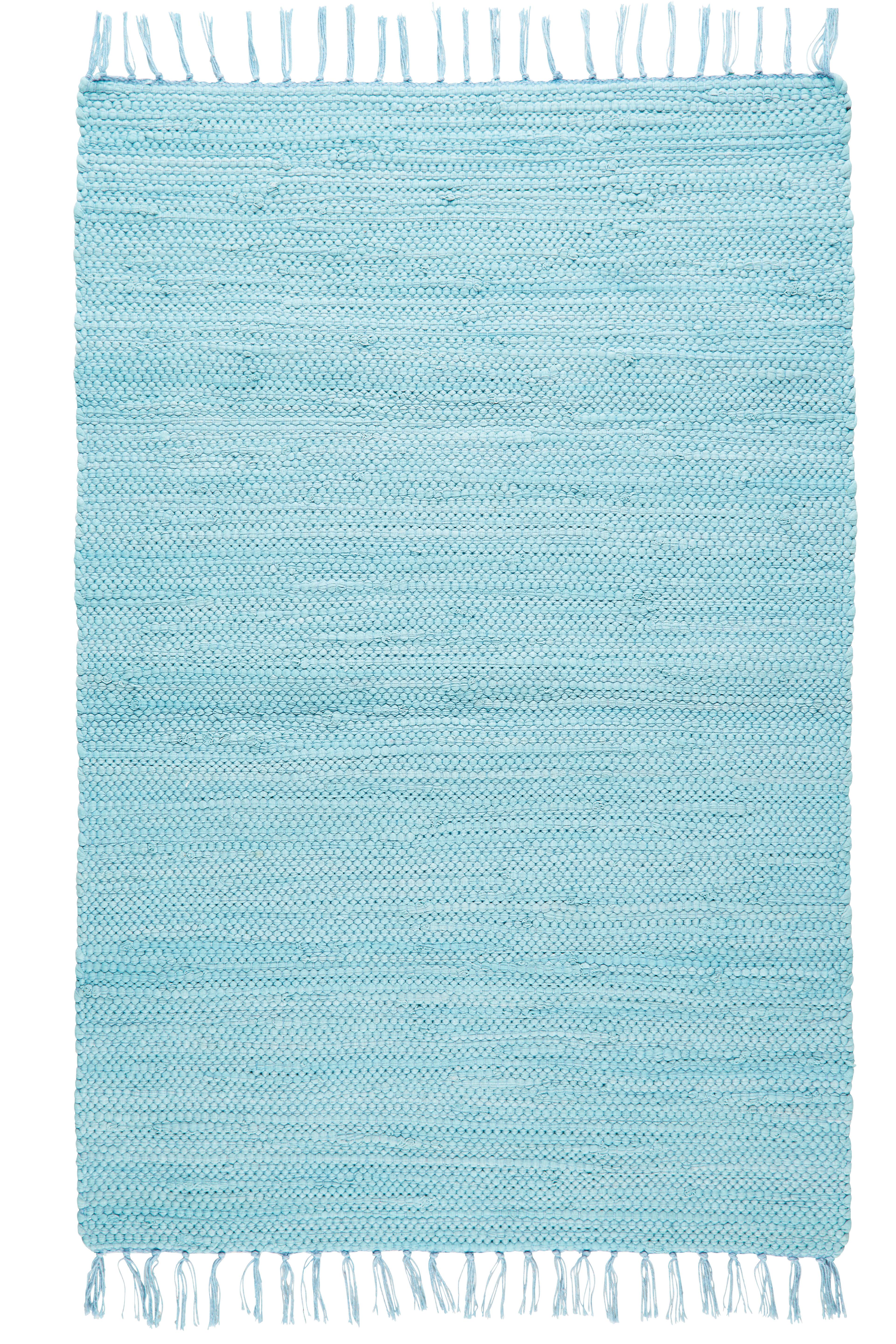 Fleckerlteppich Julia 2 in Hellblau ca. 70x130cm - Hellblau, ROMANTIK / LANDHAUS, Textil (70/130cm) - Modern Living