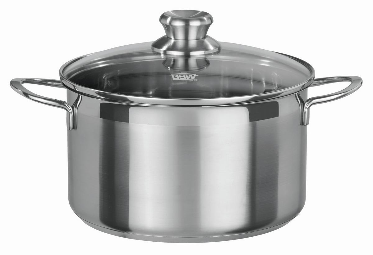 Set Posod Mirage, 5-Delni - barve nerjavečega jekla/prozorno, Basics, kovina/steklo - GSW