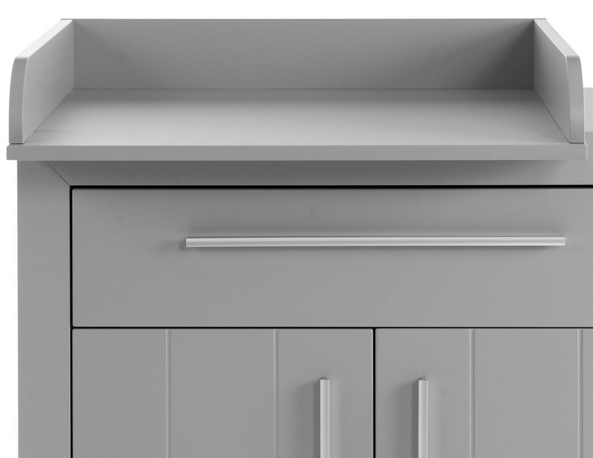 Wickelkommode Nikola ca. 108x107 cm Grau - Silberfarben/Grau, KONVENTIONELL, Holzwerkstoff/Kunststoff (108/107/84cm) - MID.YOU
