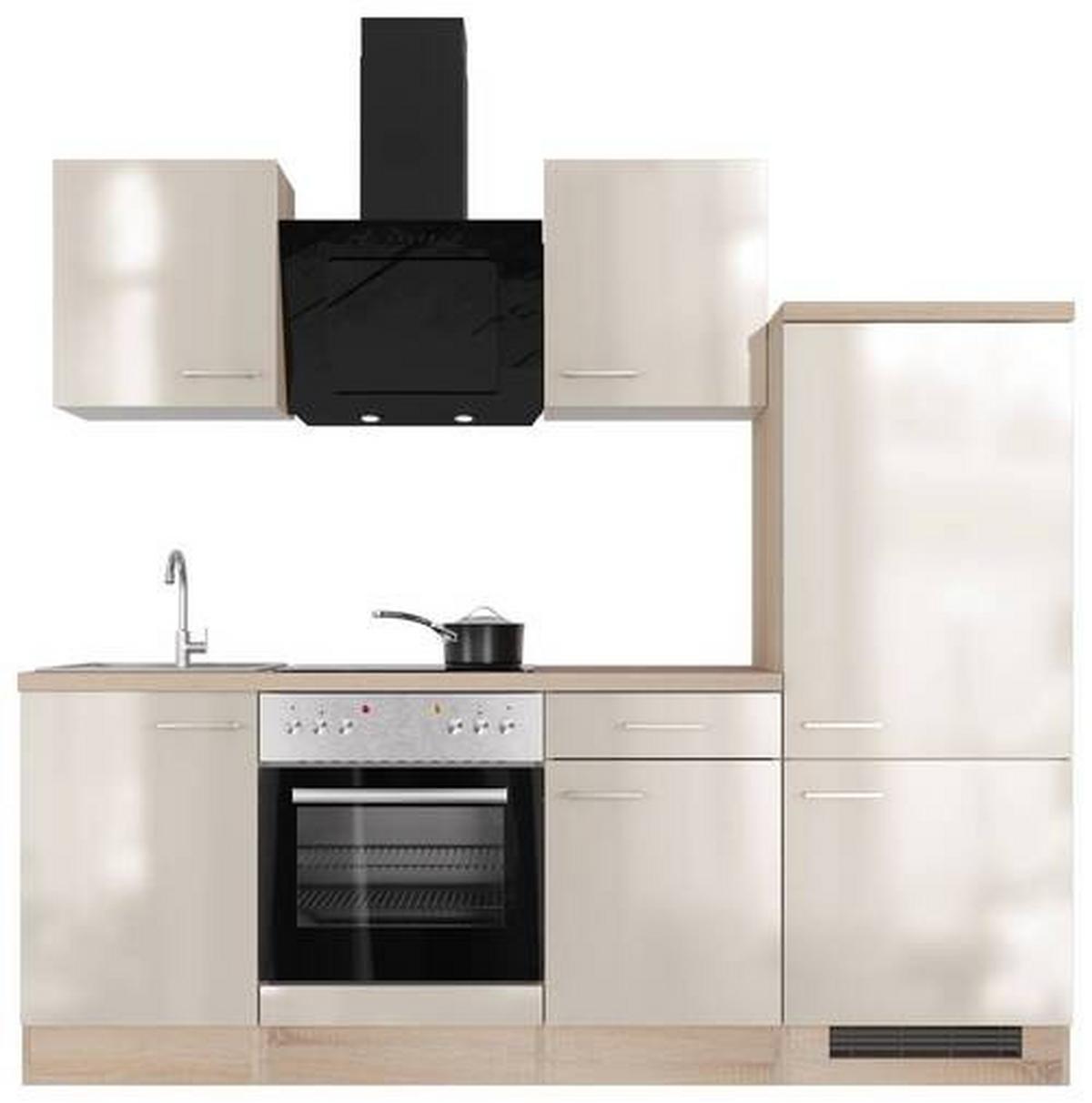 Kuhinjski Blok Z Aparati Nepal, Barva Bukve - barve nerjavečega jekla/kašmir, Moderno, kovina/leseni material (220cm) - FlexWell
