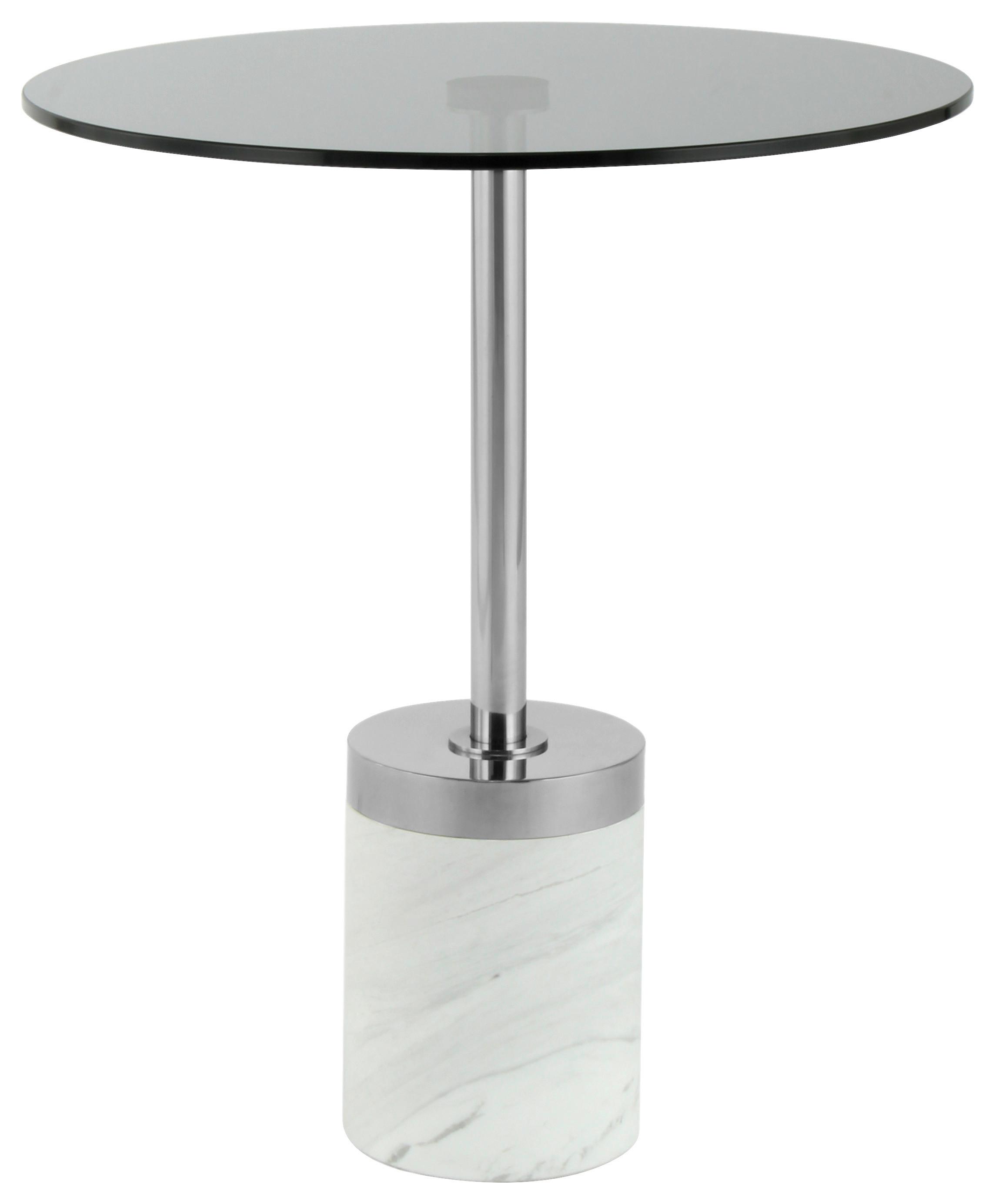 BEISTELLTISCH LANA 125 GRAPHIT / WEISS - Weiss/Graphitfarben, Design, Glas/Stein (46/46/53cm) - Kayoom