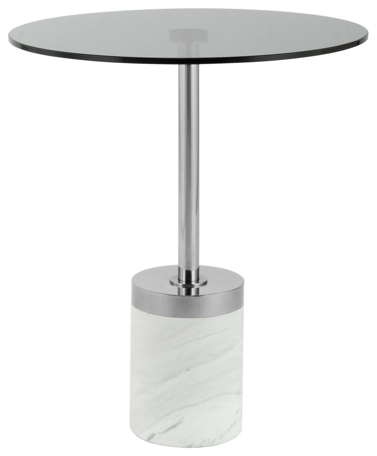 BEISTELLTISCH LANA 125 GRAPHIT / WEISS - Weiss/Graphitfarben, Design, Glas/Stein (46/46/53cm) - Kayoom