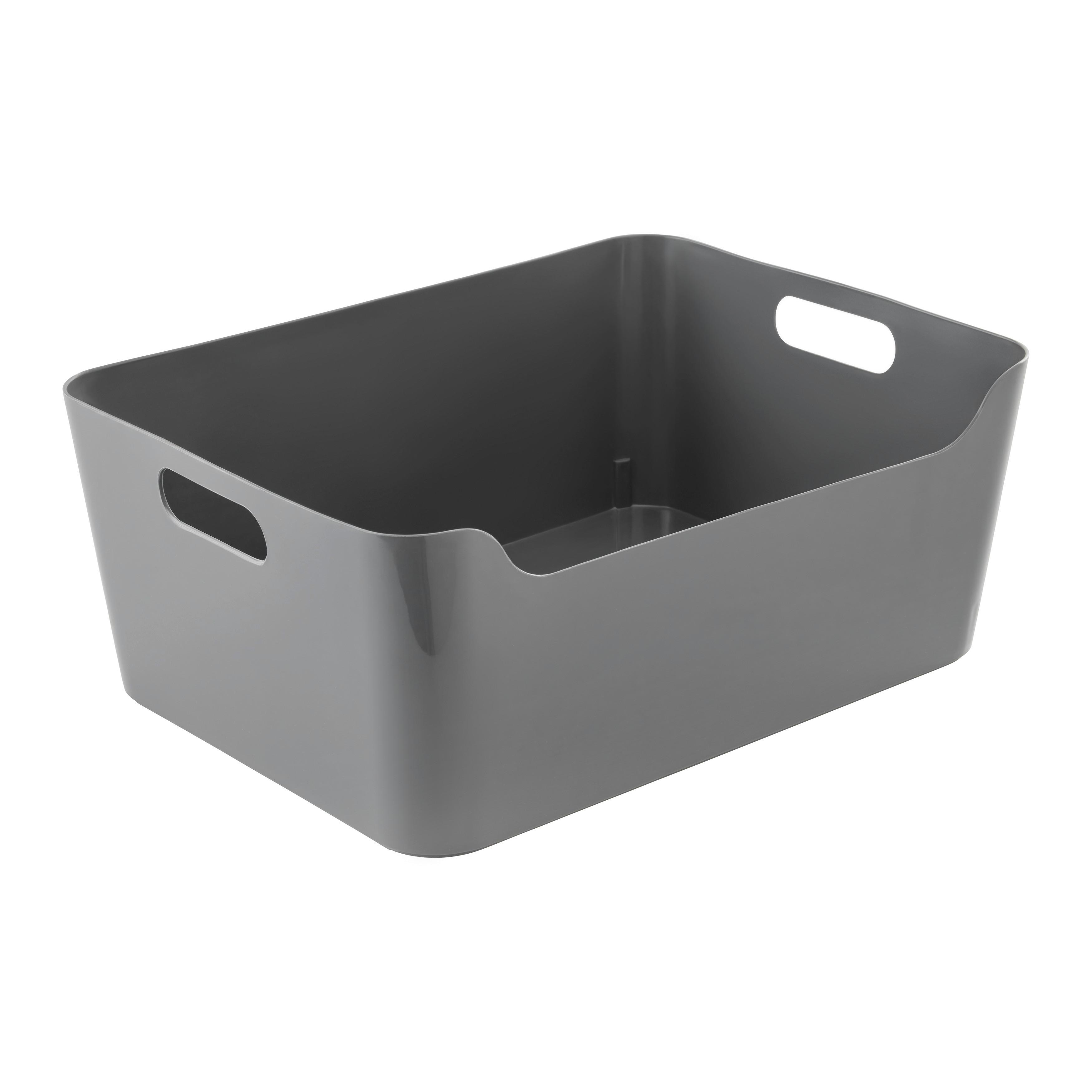 FÖRVARINGSKORG MICHAEL - L - grå, Modern, plast (34/26/14cm) - Mömax