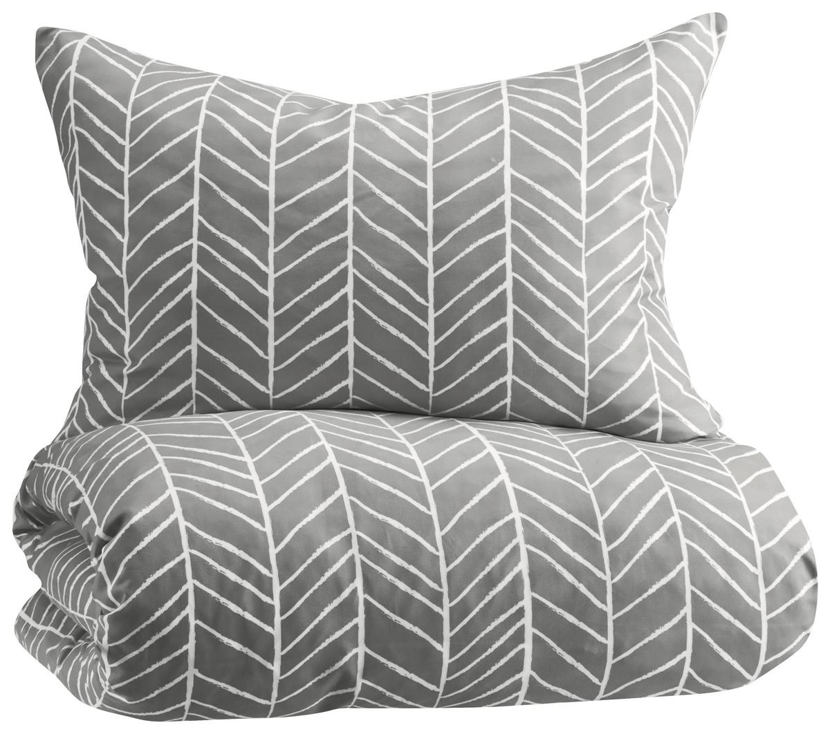 Bettwäsche Marble in Grau ca. 135x200cm - Grau, KONVENTIONELL, Textil (135/200cm) - Modern Living