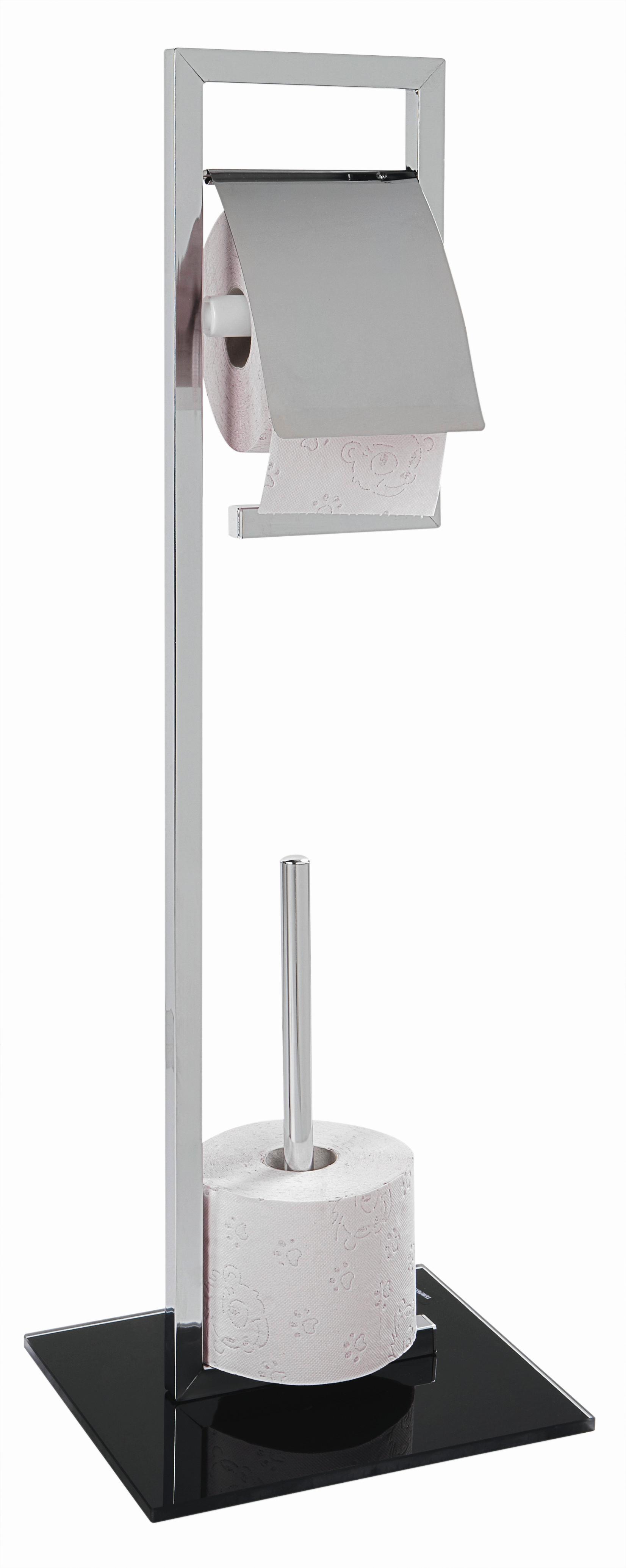 Držalo Za Toaletni Papir Spruce 1 - barve kroma/črna, kovina/steklo (25/70/20cm) - Mömax