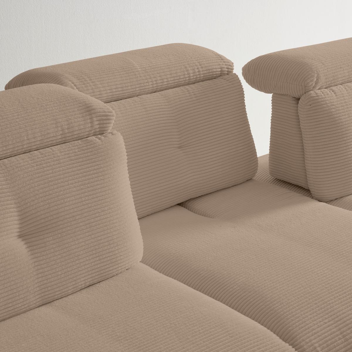Wohnlandschaft Seattle Mokka - Schwarz/Weiß, MODERN, Holzwerkstoff/Textil (301/196cm) - Premium Living