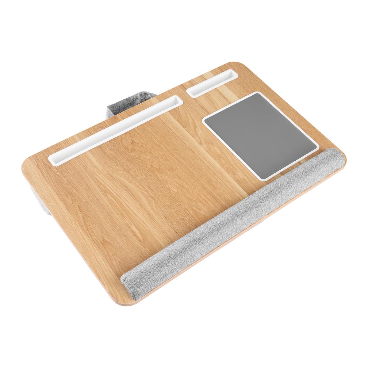 Masă pentru laptop Lappy - culoare natur/gri, Konventionell, plastic/textil (55/36,5/9,5cm) - Mömax