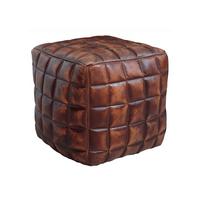 Sitzwürfel "Stanley", braun - Braun, Natur, Leder (39/41/39cm) - MID.YOU